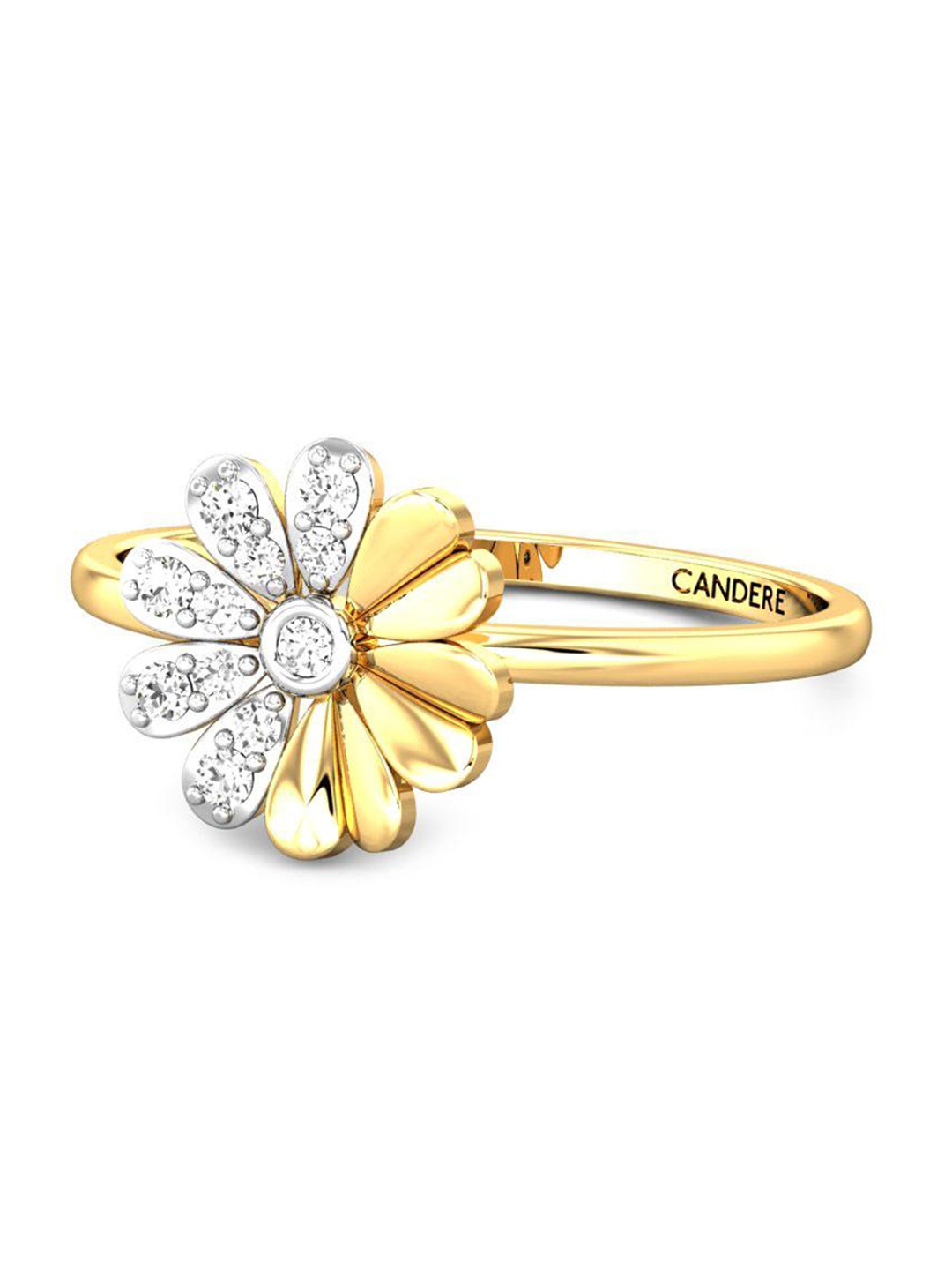 

CANDERE A KALYAN JEWELLERS COMPANY Cubic Zirconia Studded 22KT Gold Finger Ring-1.83gm