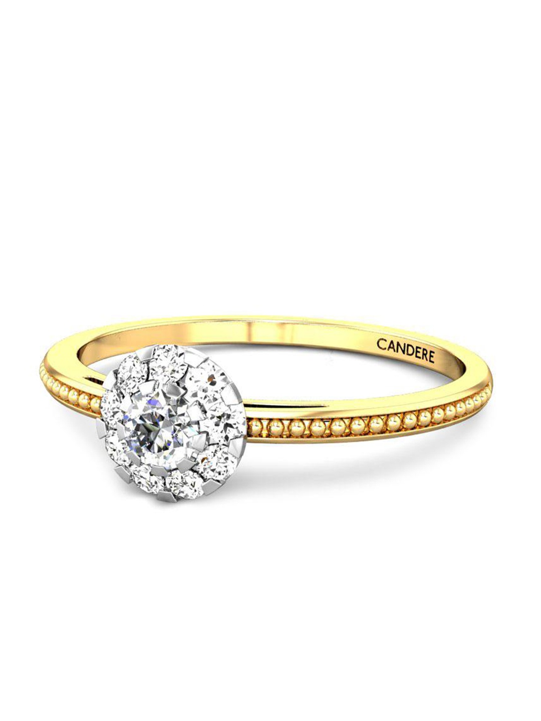 

CANDERE A KALYAN JEWELLERS COMPANY Cubic Zirconia Studded 22KT Gold Finger Ring-1.59 gm