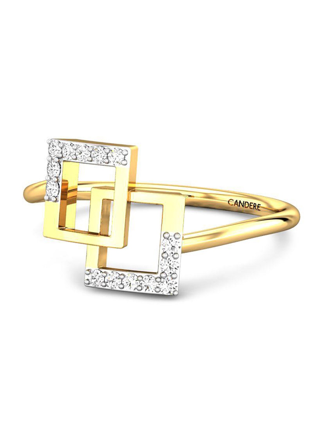 

CANDERE A KALYAN JEWELLERS COMPANY Cubic Zirconia Studded 14KT Gold Finger Ring-1.49 g