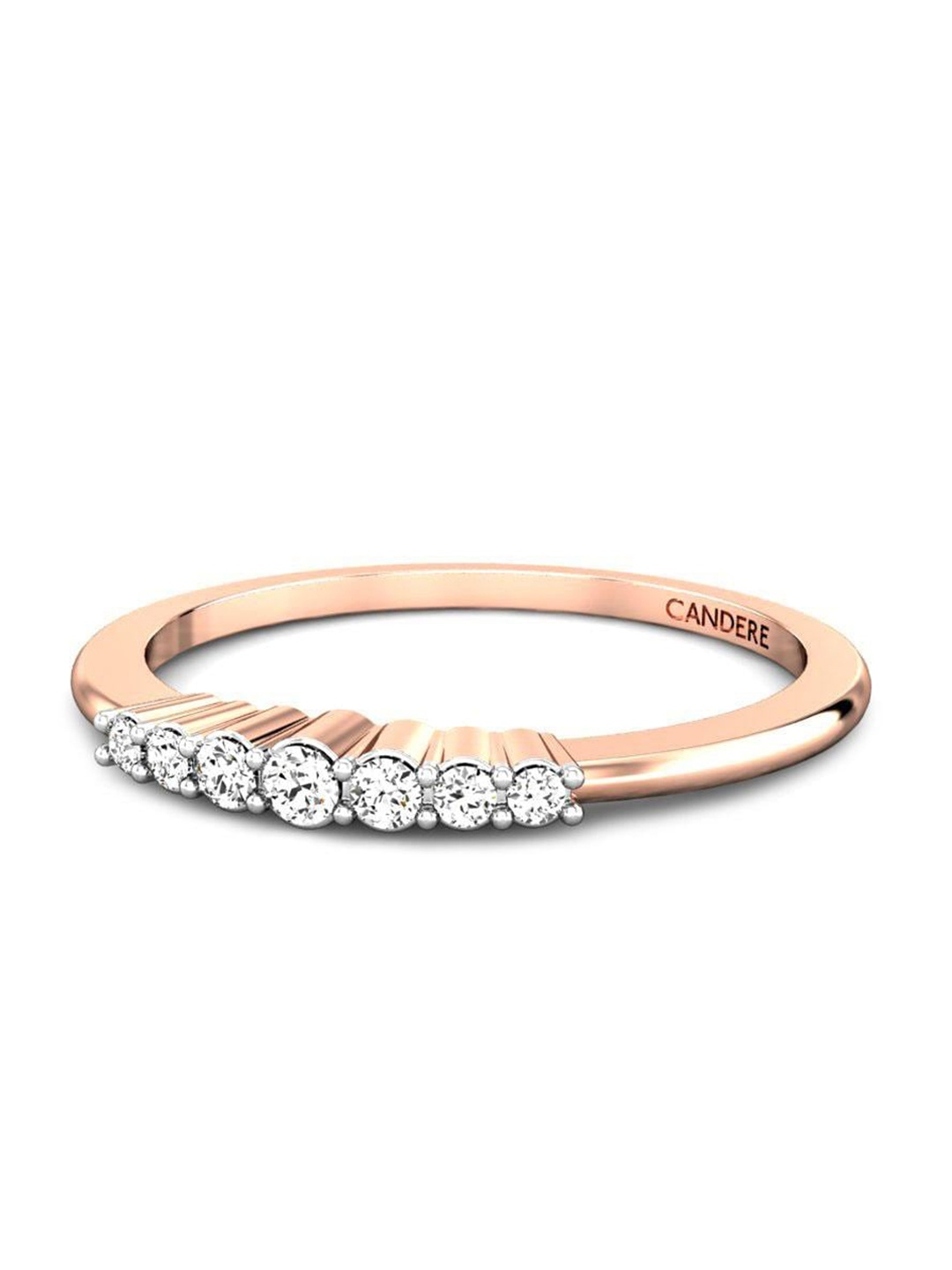 

CANDERE A KALYAN JEWELLERS COMPANY CZ Studded 18KT Rose Gold Ring - 1.62 gm