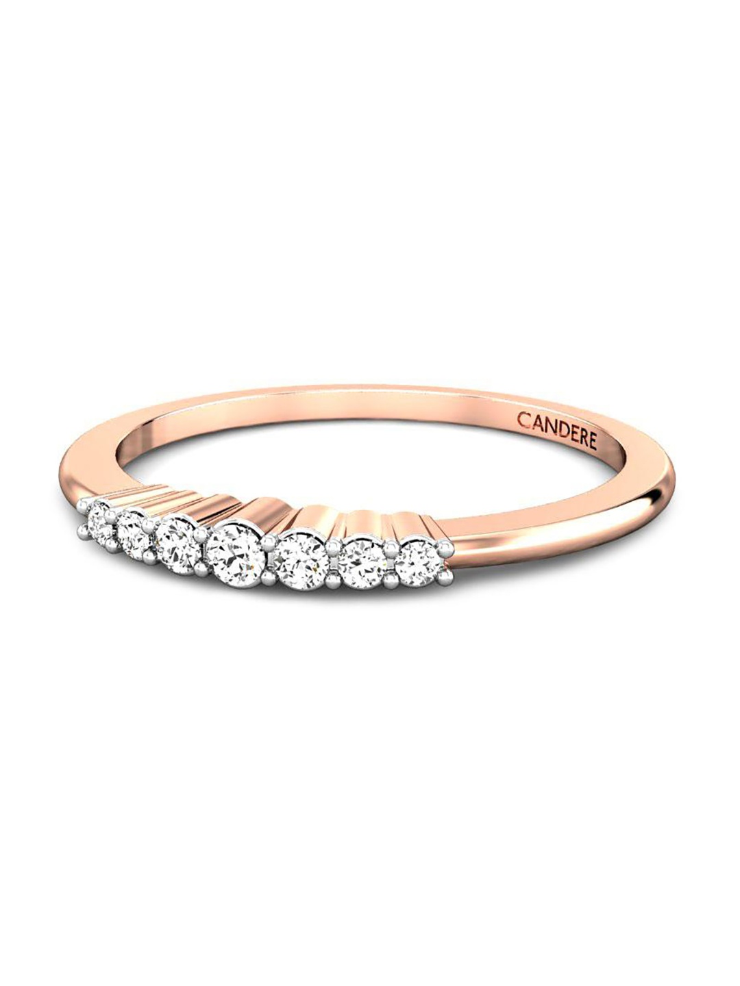 

CANDERE A KALYAN JEWELLERS COMPANY Cubic Zirconia-Studded 14KT Rose Gold Ring-1.23 gm