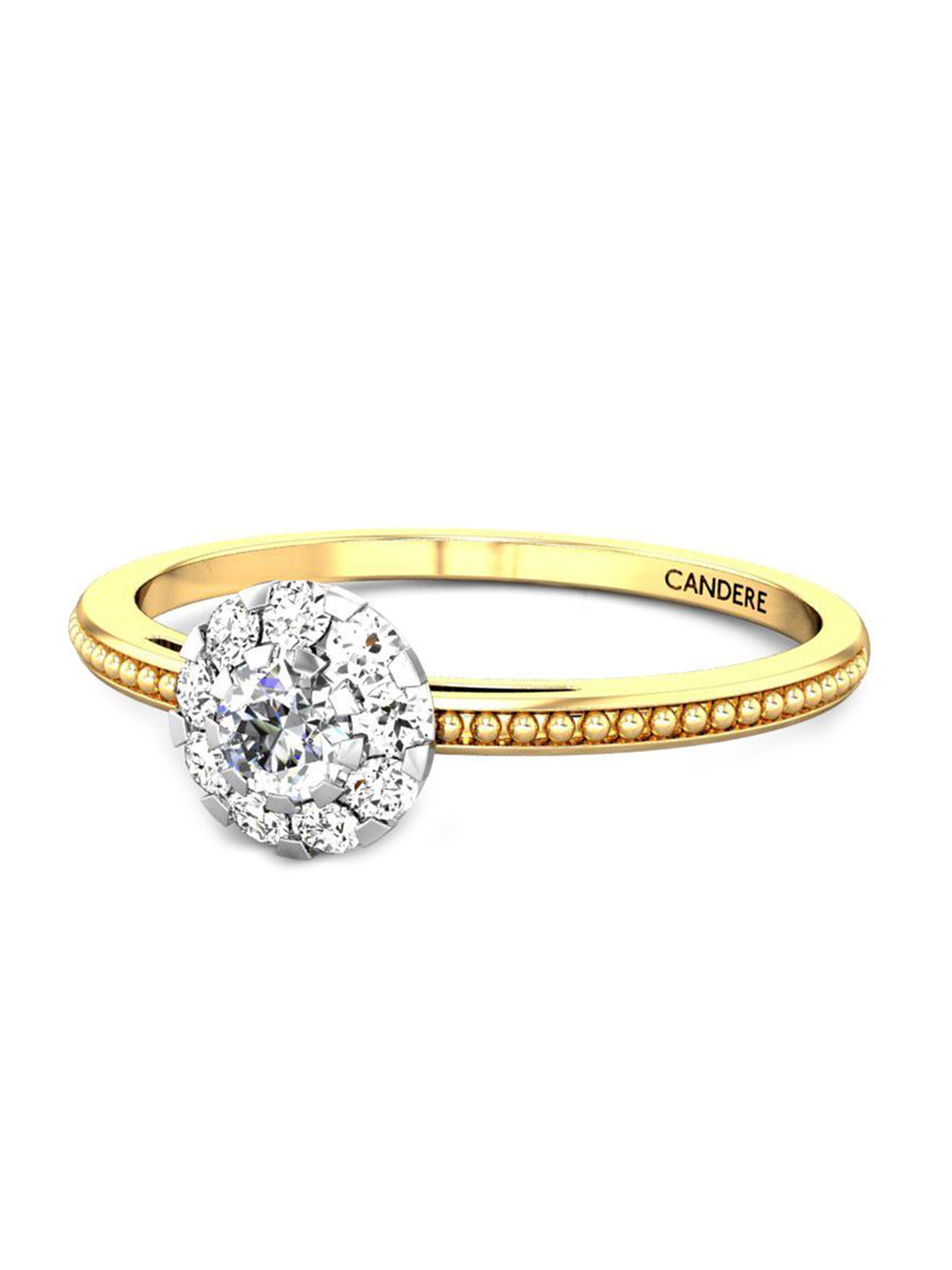 

CANDERE A KALYAN JEWELLERS COMPANY Cubic Zirconia-Studded 14kT Gold Finger Ring-1.34gm