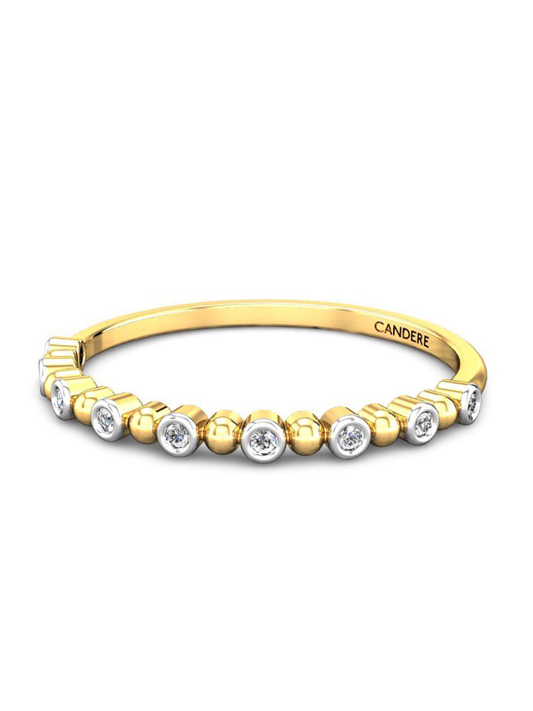

CANDERE A KALYAN JEWELLERS COMPANY 14KT Gold Cubic Zirconia Studded Ring-1.24 gm