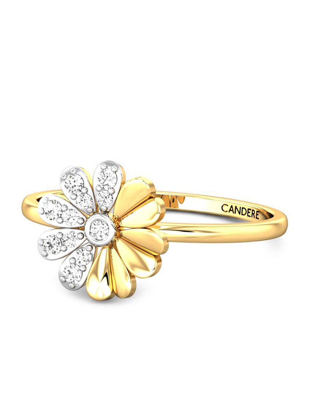 

CANDERE A KALYAN JEWELLERS COMPANY CZ Studded 18KT Gold Ring - 1.61 gm