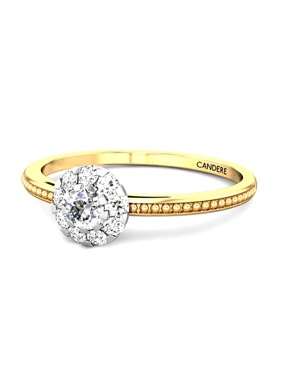 

CANDERE A KALYAN JEWELLERS COMPANY Cubic Zirconia-Studded 18KT Gold Finger Ring-1.61gm