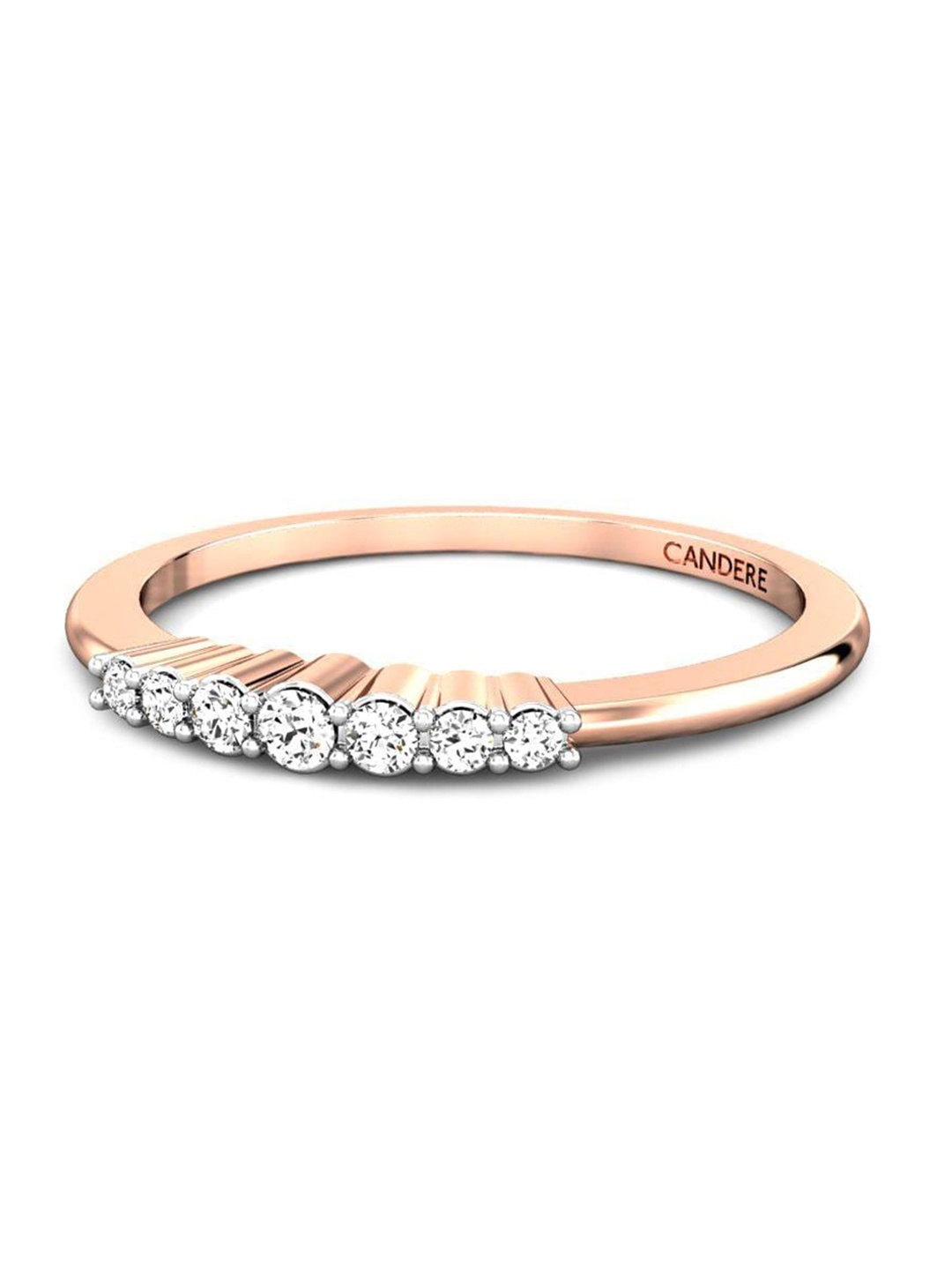 

CANDERE A KALYAN JEWELLERS COMPANY CZ Studded 18KT Rose Gold Ring - 1.4 gm