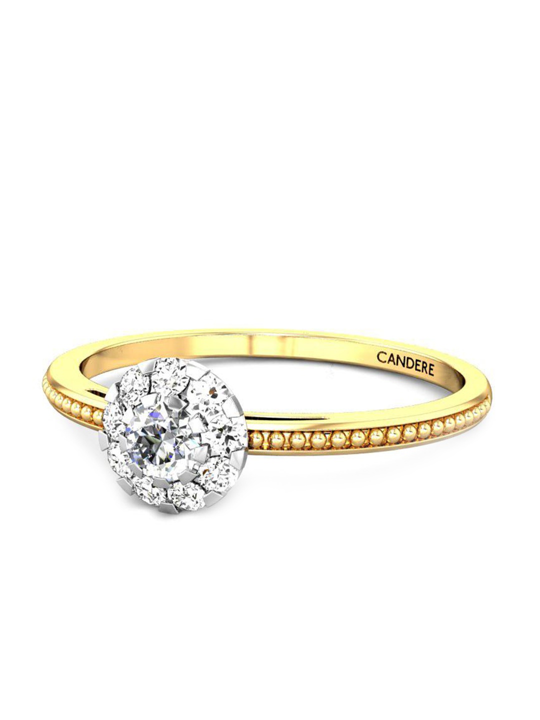 

CANDERE A KALYAN JEWELLERS COMPANY Cubic Zirconia Studded 18KT Gold Finger Ring-1.44gm