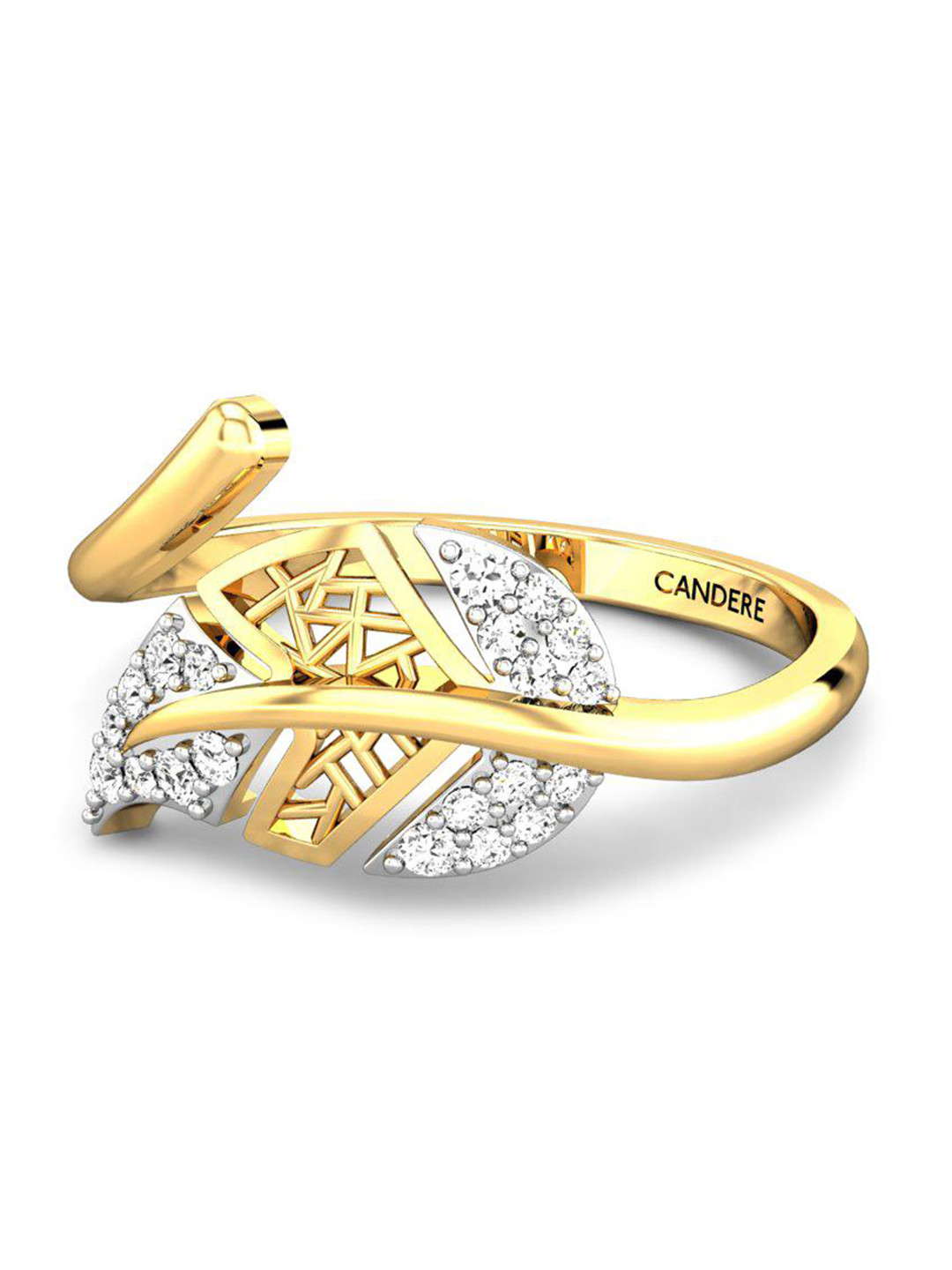 

CANDERE A KALYAN JEWELLERS COMPANY CZ Studded 18KT Gold Ring - 2.24 gm