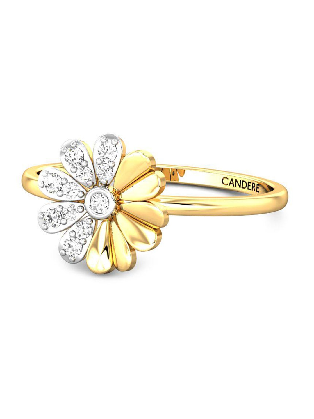 

CANDERE A KALYAN JEWELLERS COMPANY Cubic Zirconia Studded 22KT Gold Finger Ring-2.01gm