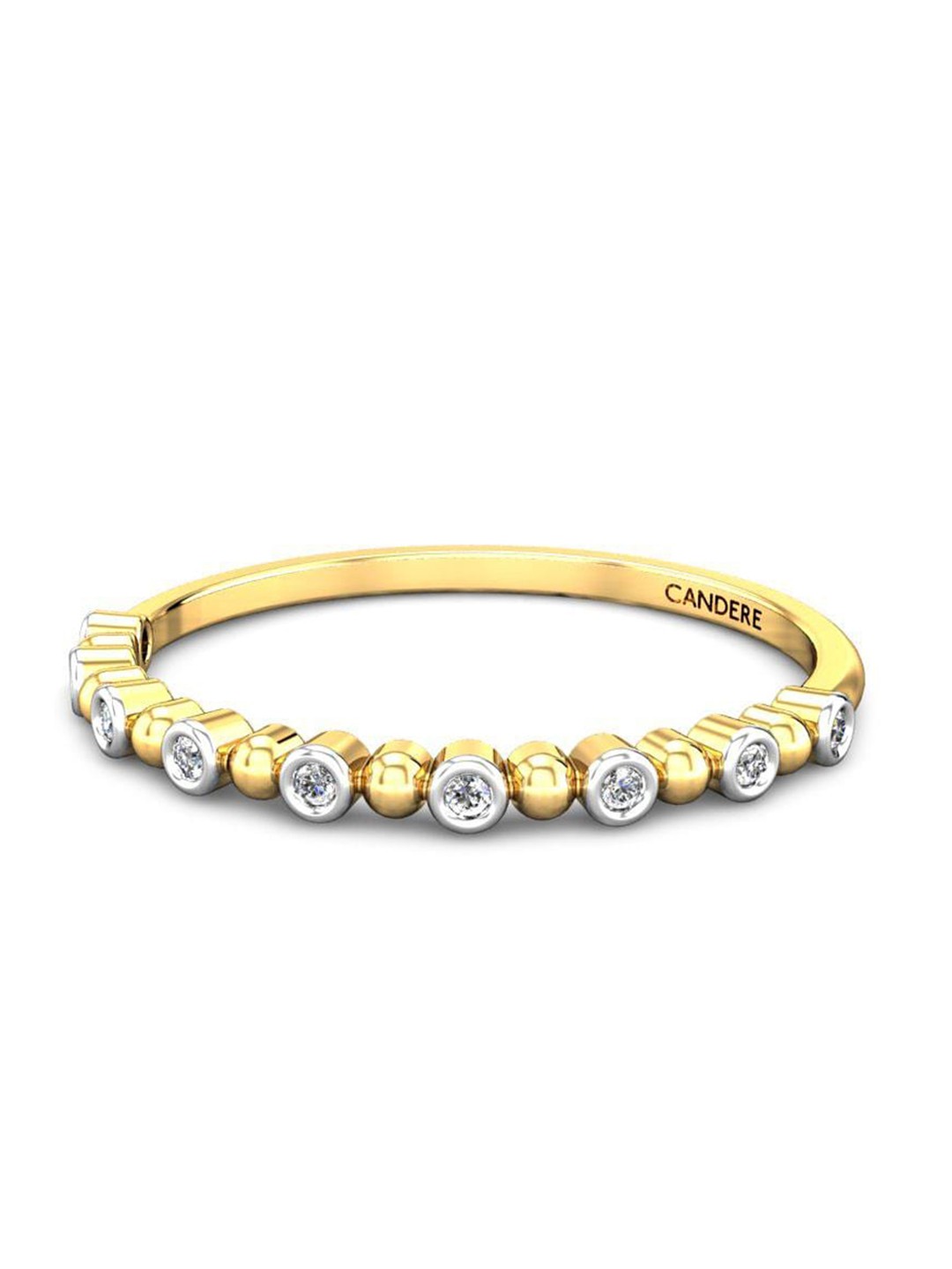 

CANDERE A KALYAN JEWELLERS COMPANY Cubic Zirconia Studded 14KT Gold Finger Ring-1.13 g