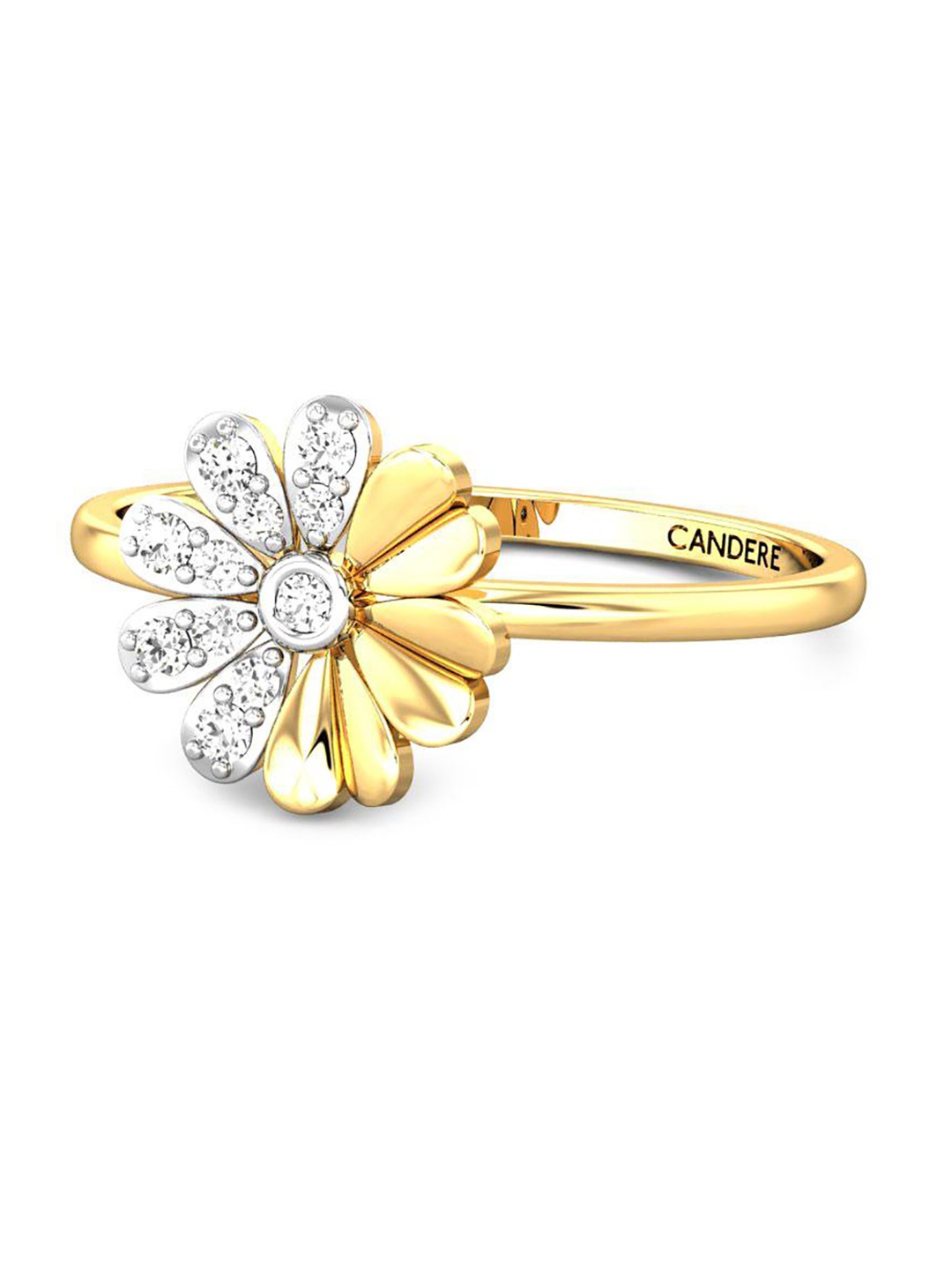 

CANDERE A KALYAN JEWELLERS COMPANY Cubic Zirconia-Studded 18KT Gold Finger Ring-1.51gm