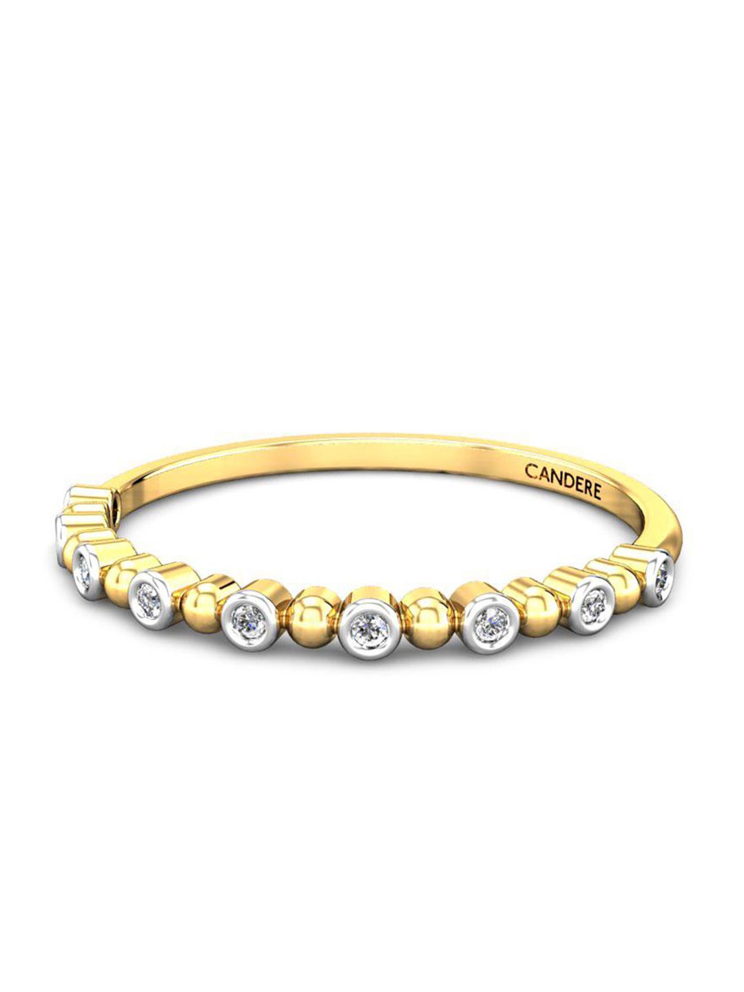 

CANDERE A KALYAN JEWELLERS COMPANY Cubic Zirconia Studded 18KT Gold Finger Ring-1.21gm
