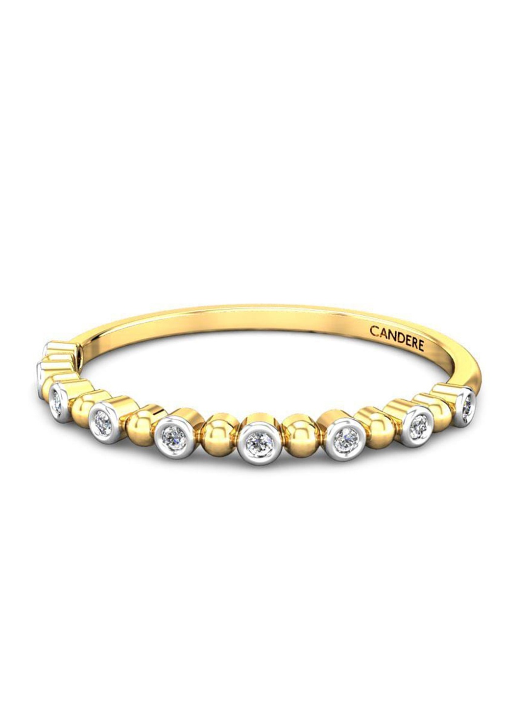

CANDERE A KALYAN JEWELLERS COMPANY Cubic Zirconia Studded 18KT Gold Finger Ring-1.56g