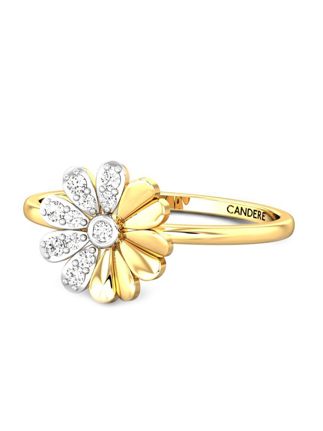 

CANDERE A KALYAN JEWELLERS COMPANY Cubic Zirconia Studded 22KT Gold Finger Ring-2.04 g