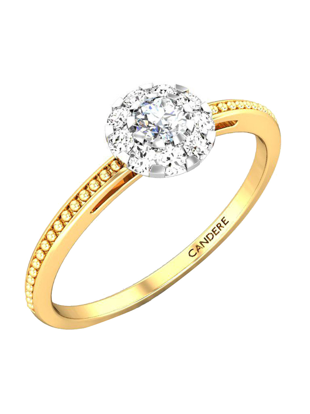 

CANDERE A KALYAN JEWELLERS COMPANY Cubic Zirconia Studded 22KT Gold Finger Ring-1.72 gm