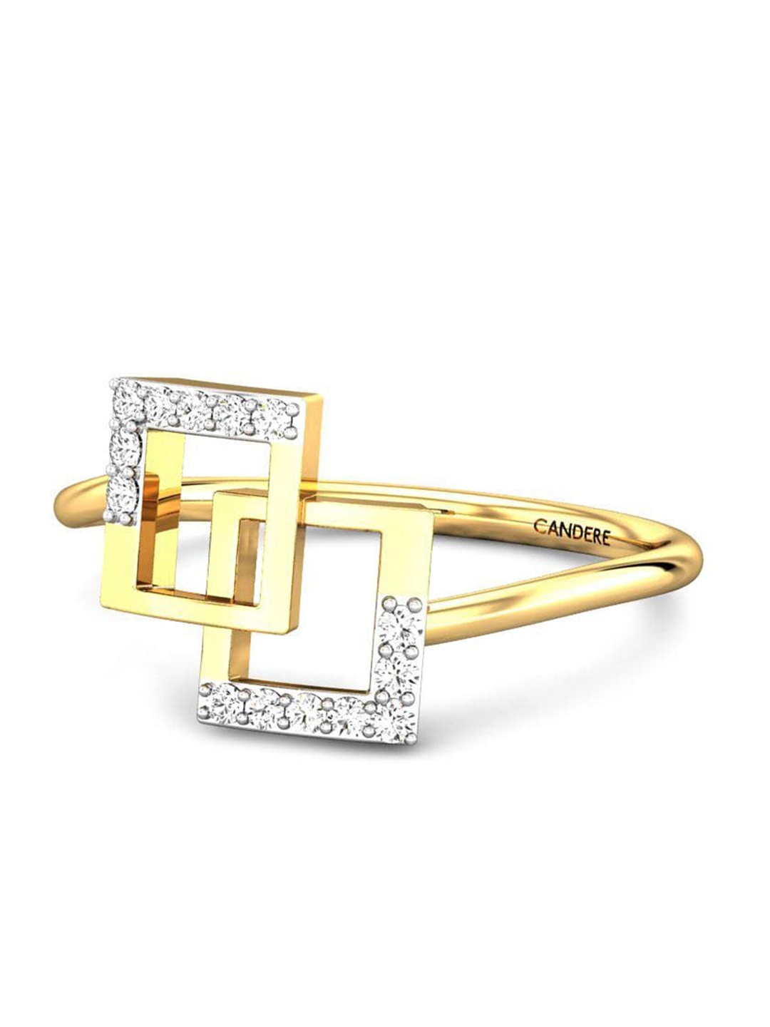 

CANDERE A KALYAN JEWELLERS COMPANY Cubic Zirconia Studded 22KT Gold Finger Ring-1.89 g