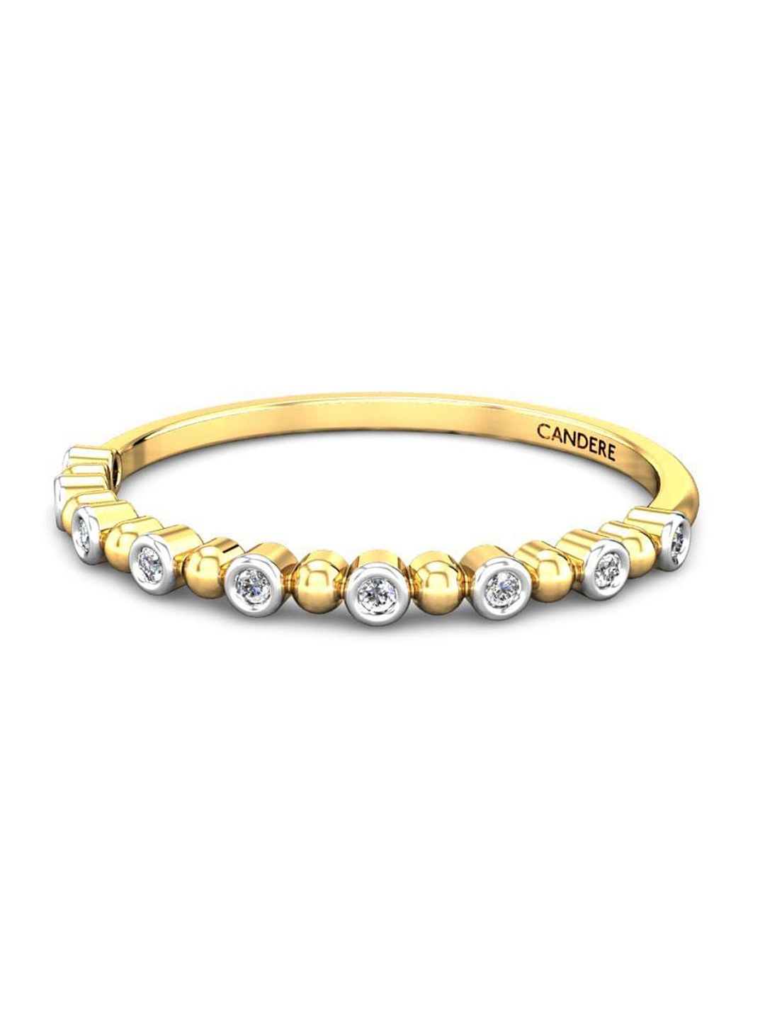 

CANDERE A KALYAN JEWELLERS COMPANY 18KT Gold Cubic Zirconia Studded Ring- 1.62g