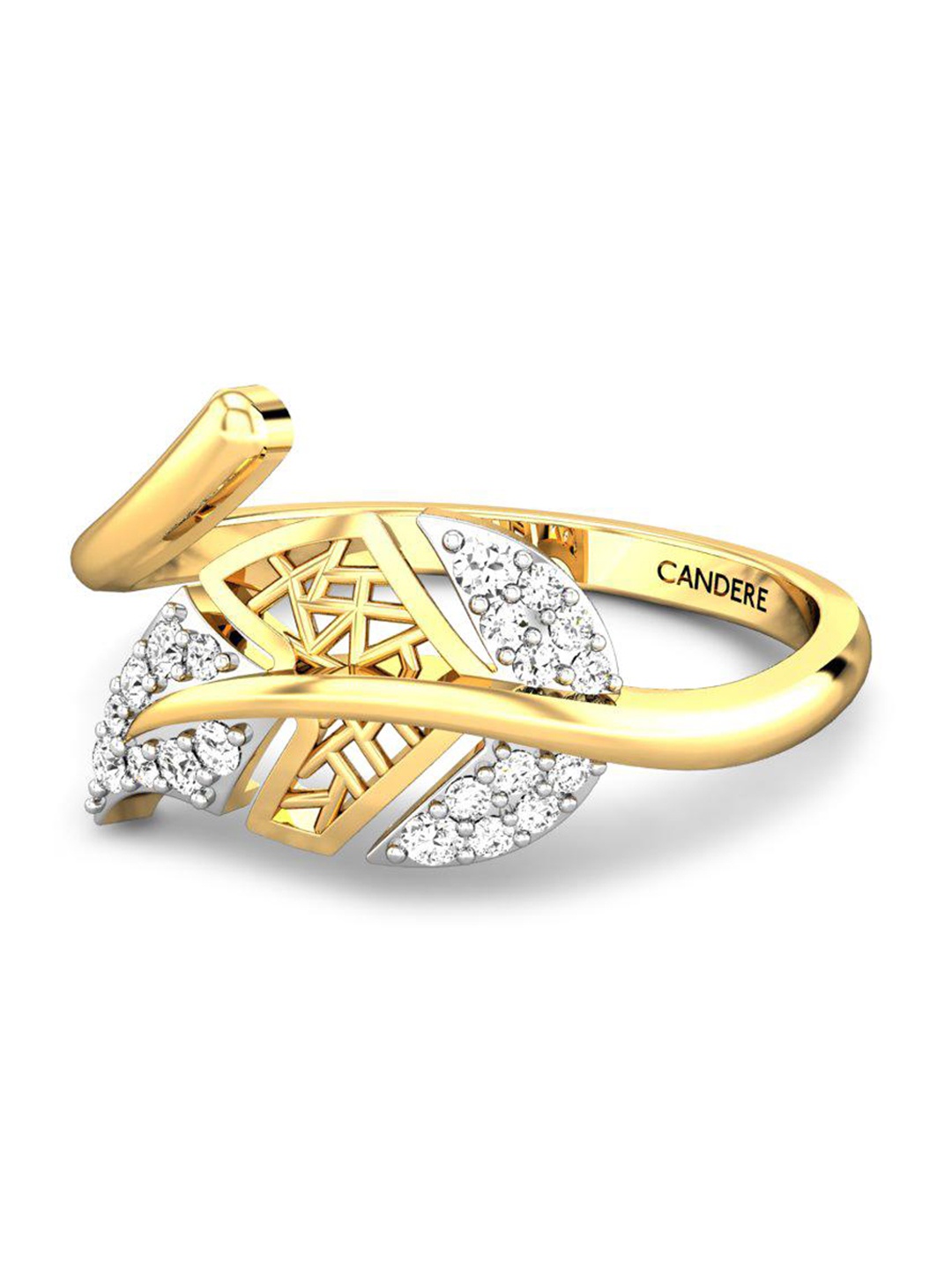 

CANDERE A KALYAN JEWELLERS COMPANY CZ Studded 22KT Gold Ring - 2.79 gm