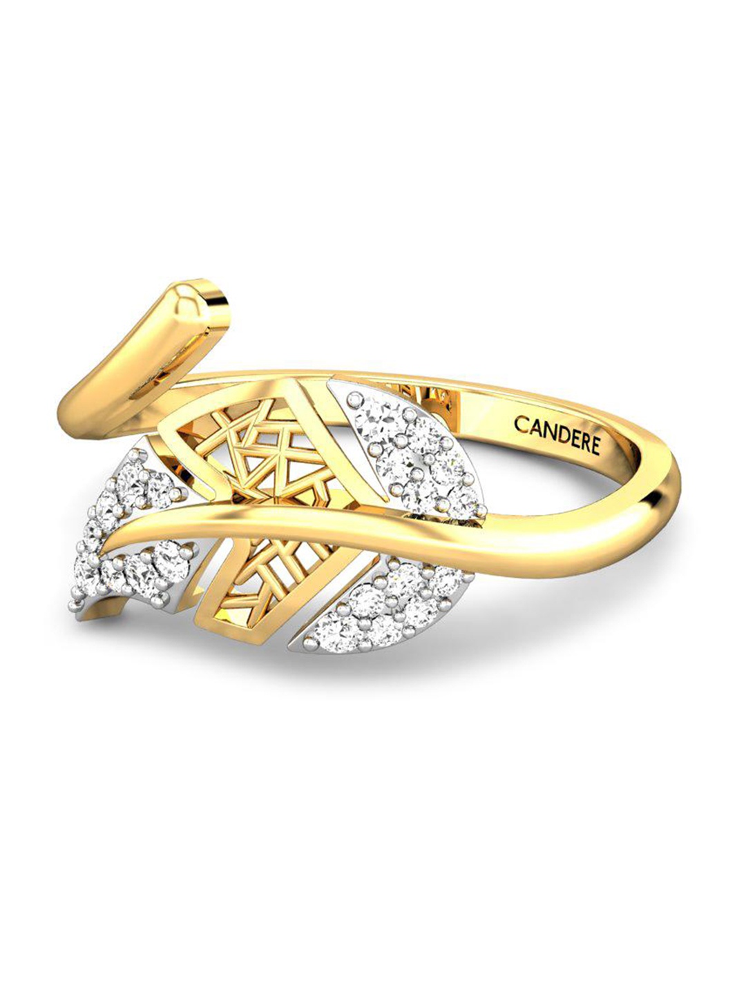 

CANDERE A KALYAN JEWELLERS COMPANY Cubic Zirconia Studded 22KT Gold Finger Ring-2.9gm