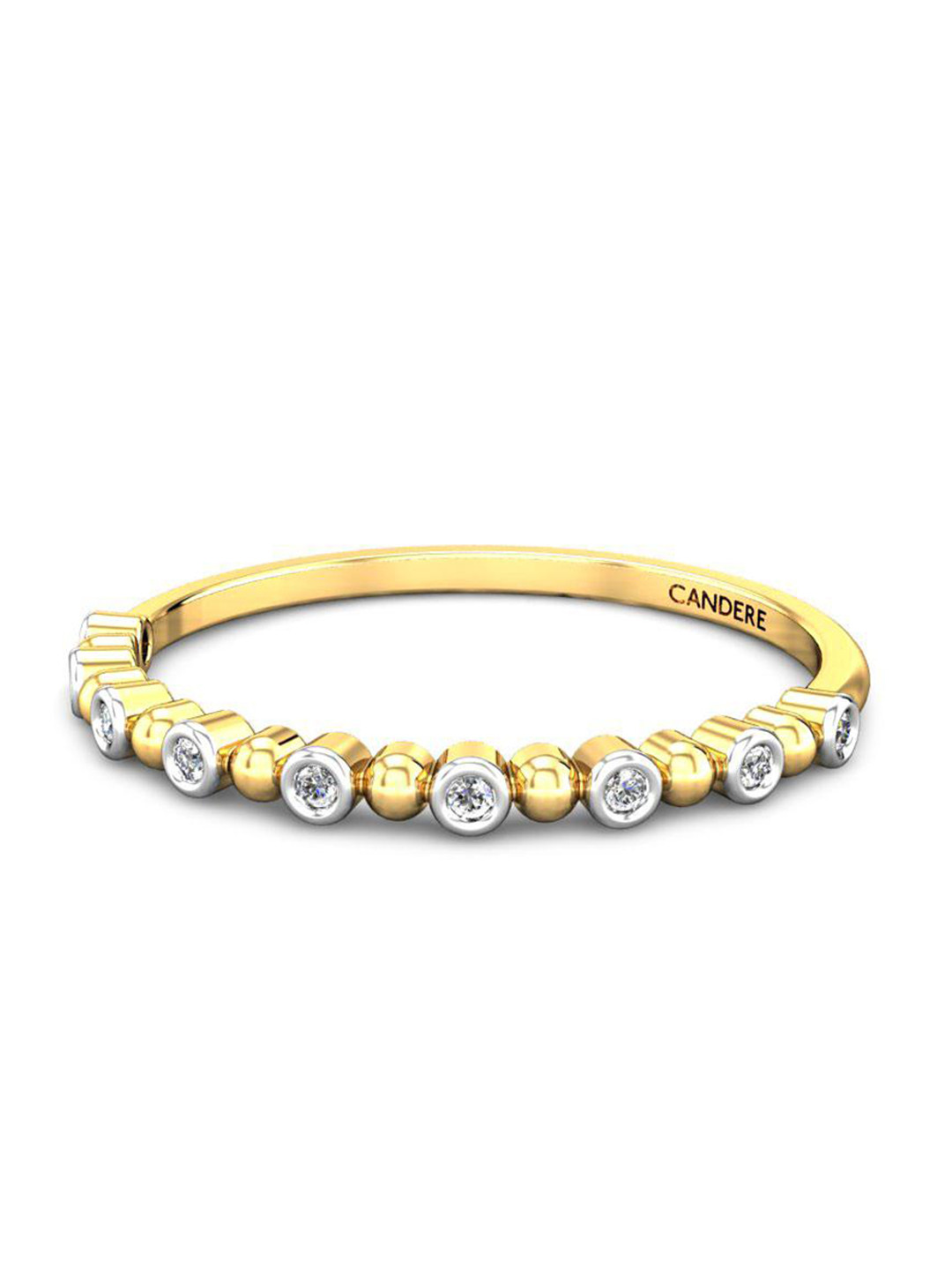 

CANDERE A KALYAN JEWELLERS COMPANY Cubic Zirconia Studded 14KT Gold Finger Ring-1.36g