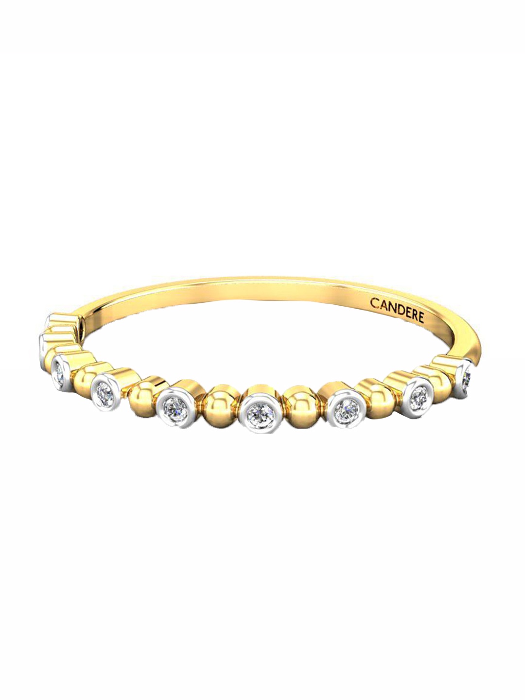 

CANDERE A KALYAN JEWELLERS COMPANY 14KT Gold Cubic Zirconia Ring-0.96gm