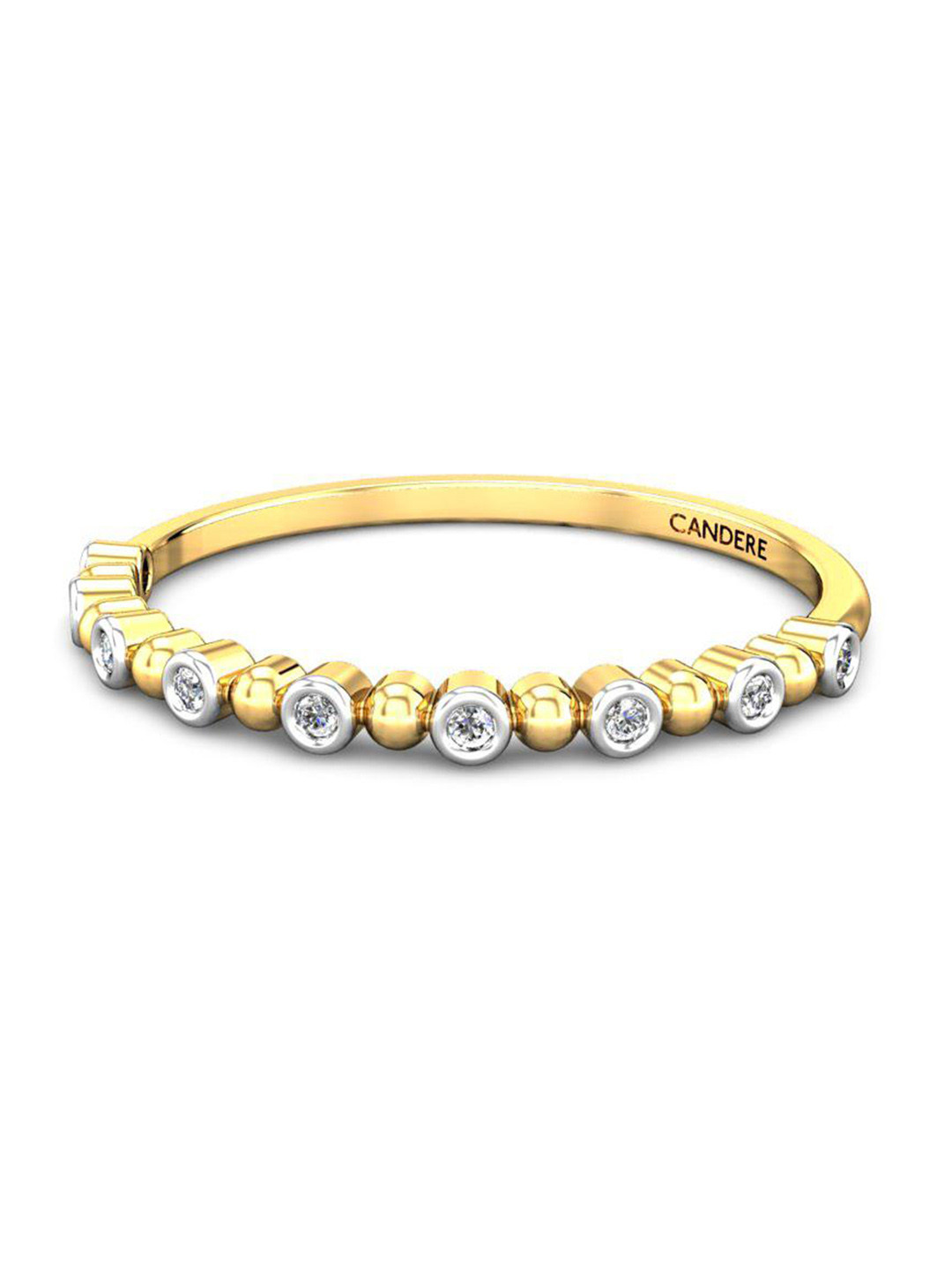 

CANDERE A KALYAN JEWELLERS COMPANY Cubic Zirconia Studded 18KT Gold Finger Ring-1.17gm