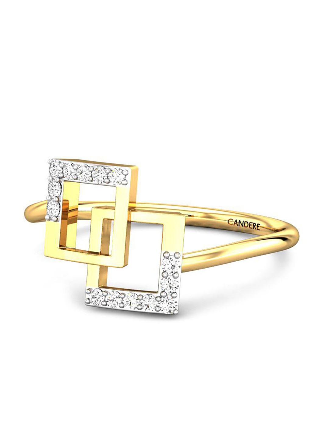 

CANDERE A KALYAN JEWELLERS COMPANY 14KT Gold Cubic Zirconia Studded Ring-1.56 g