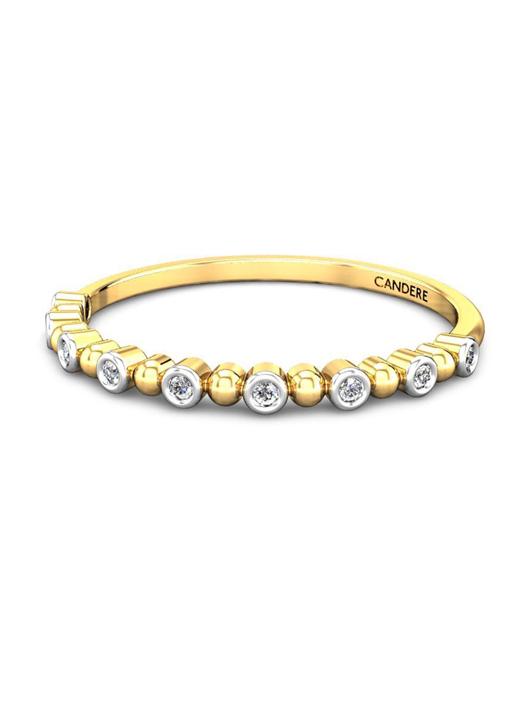 

CANDERE A KALYAN JEWELLERS COMPANY Cubic Zirconia Studded 22KT Gold Finger Ring-1.49gm