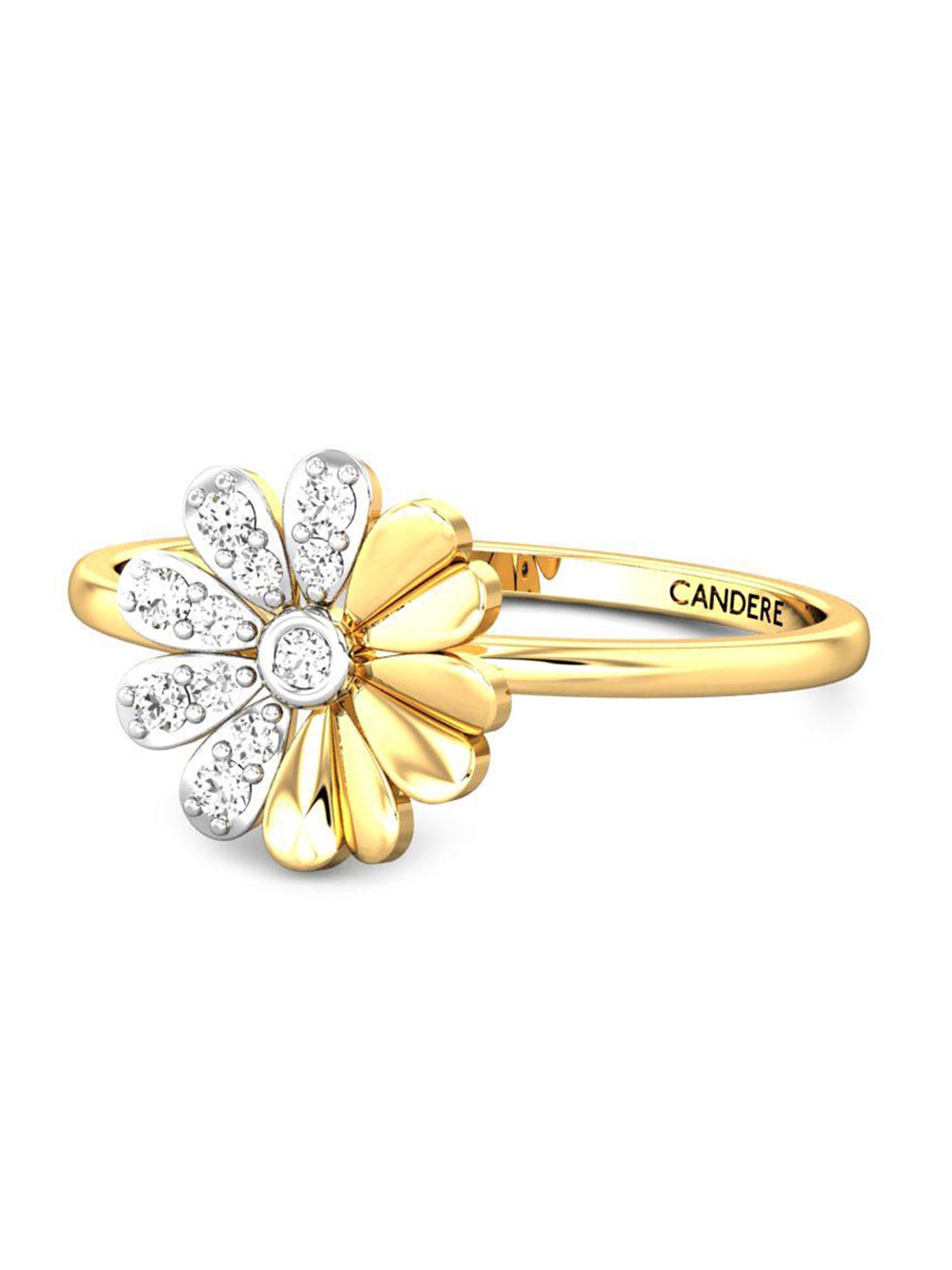 

CANDERE A KALYAN JEWELLERS COMPANY CZ Studded 18KT Gold Ring - 1.26 gm