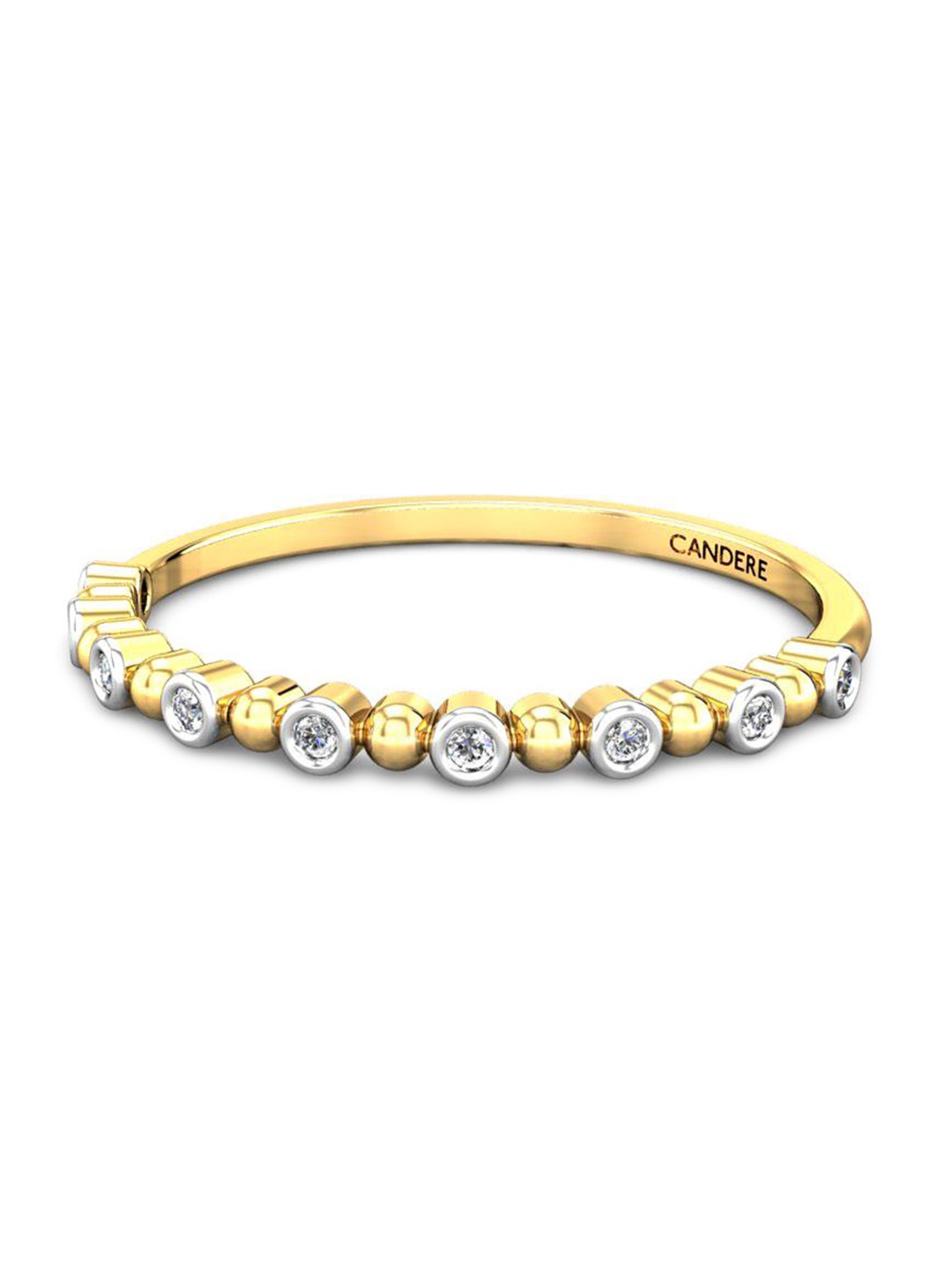 

CANDERE A KALYAN JEWELLERS COMPANY 18KT Gold Cubic Zirconia Studded Ring- 1.6gm