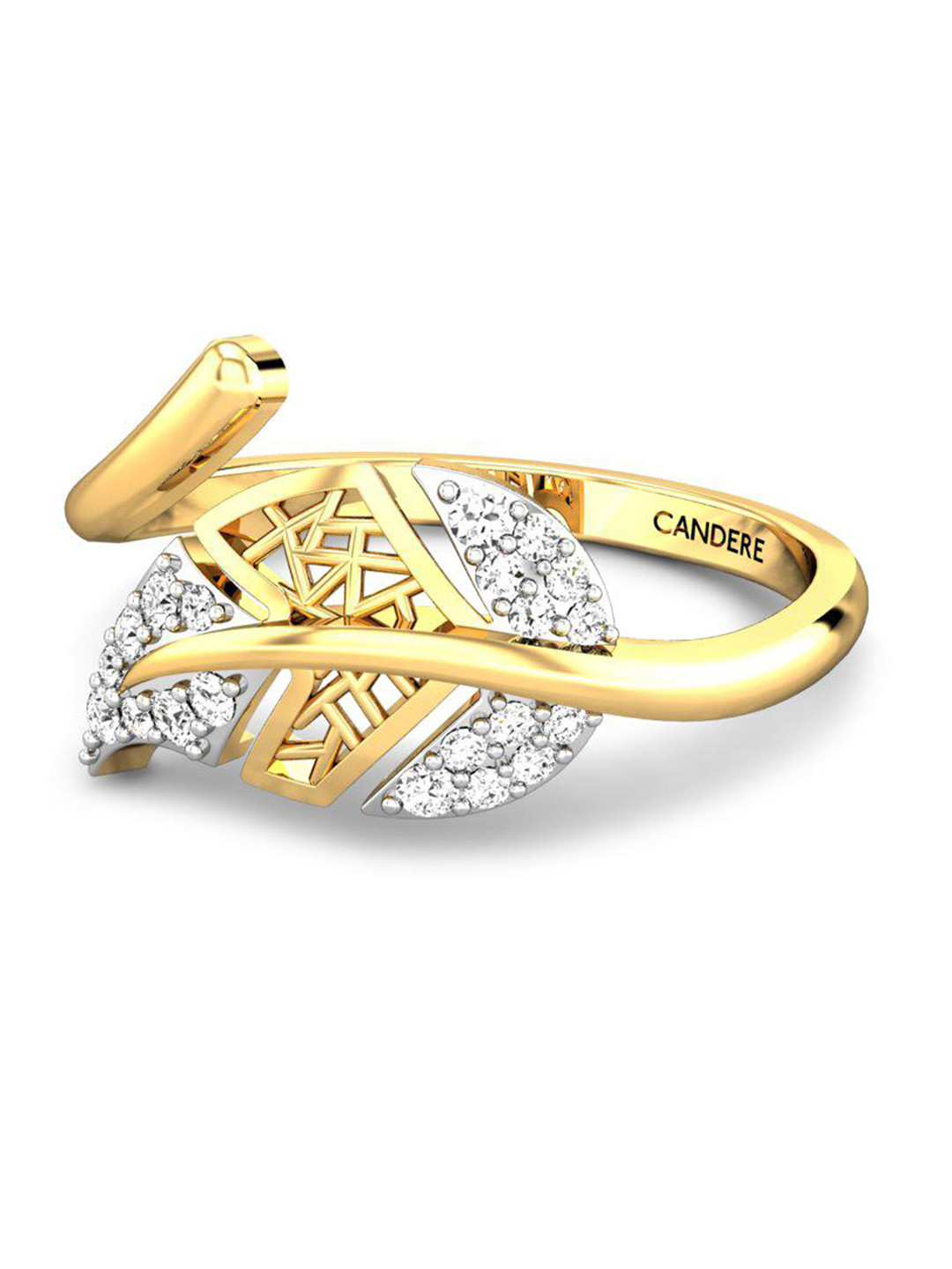 

CANDERE A KALYAN JEWELLERS COMPANY Cubic Zirconia Studded 22KT Gold Finger Ring-2.65gm