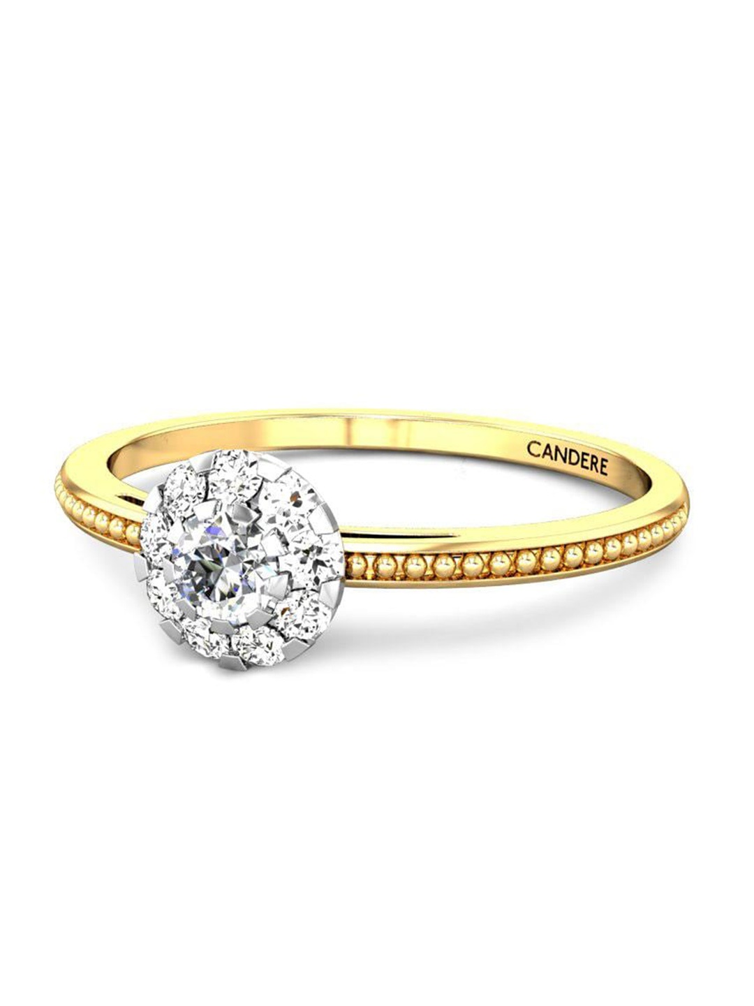 

CANDERE A KALYAN JEWELLERS COMPANY 14KT Gold Cubic Zirconia Studded Ring- 1.29 g