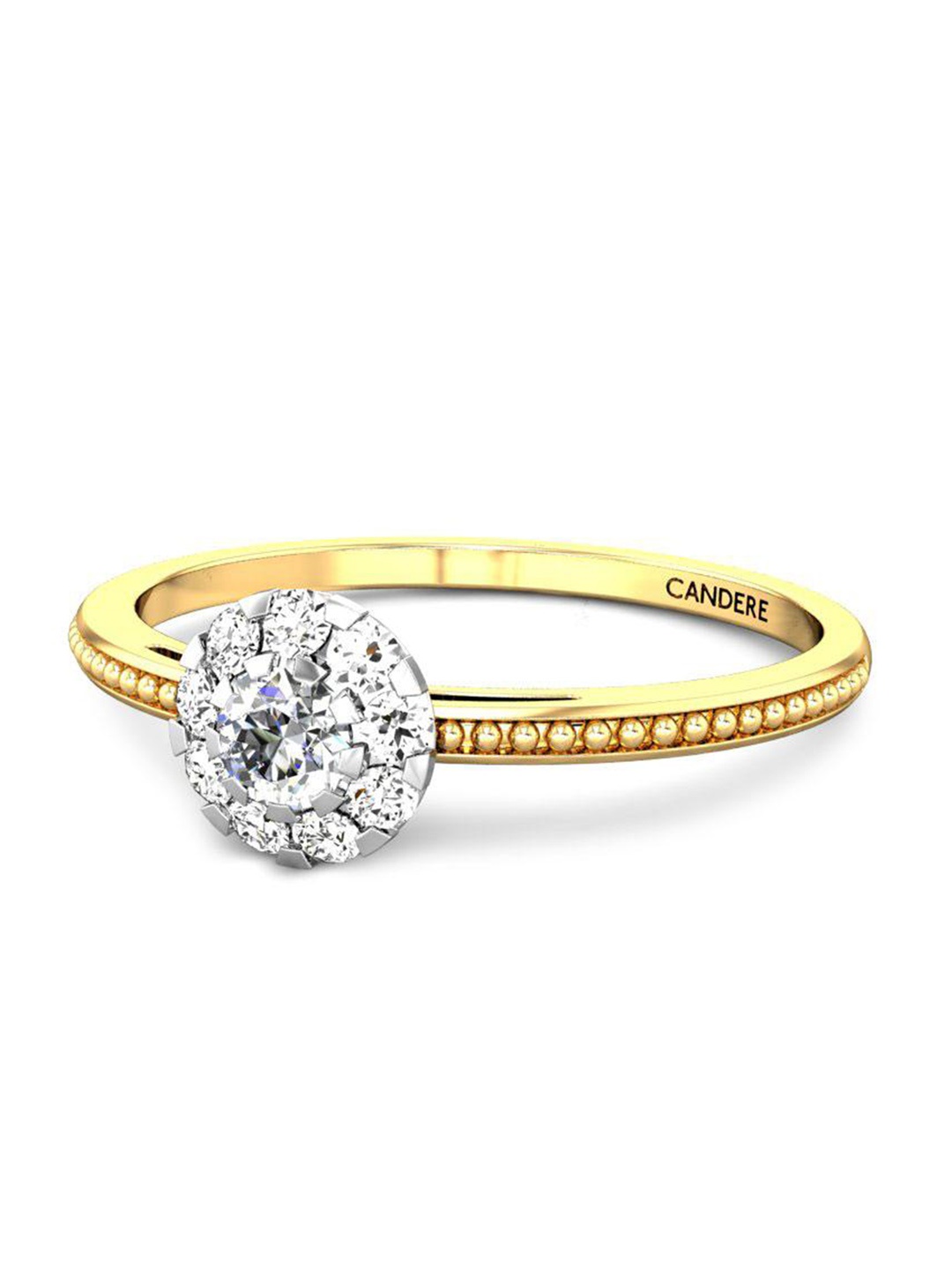 

CANDERE A KALYAN JEWELLERS COMPANY 18KT Gold Cubic Zirconia Studded Ring- 1.36 g