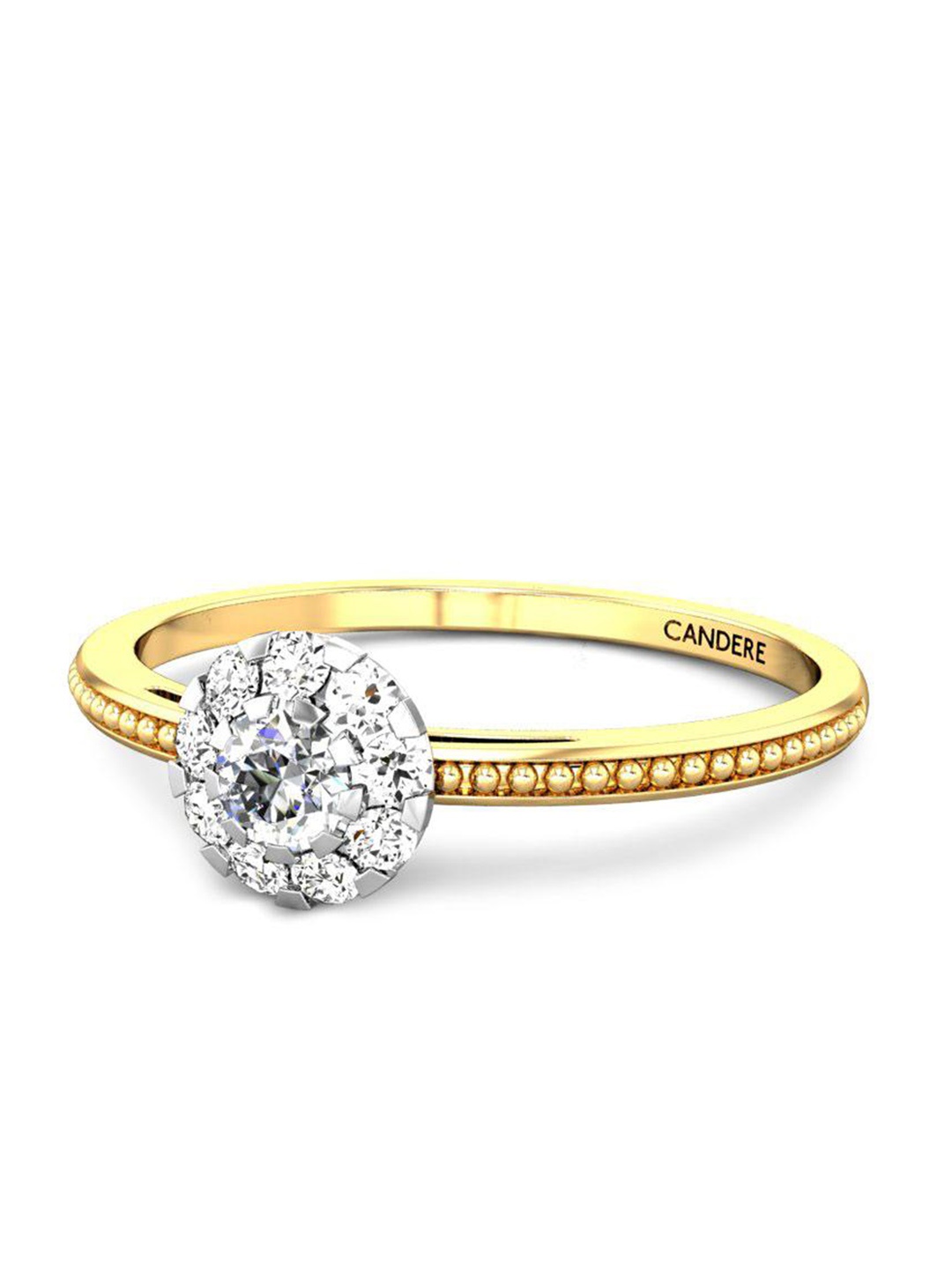 

CANDERE A KALYAN JEWELLERS COMPANY Cubic Zirconia Studded 22KT Gold Finger Ring-1.91gm