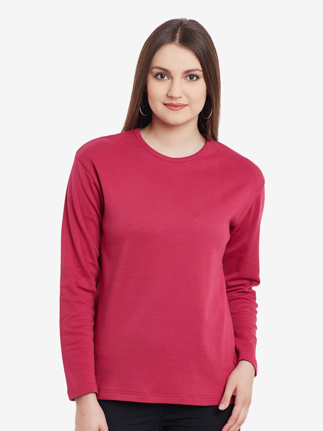 

Hypernation Round Neck Slim Fit Cotton T-shirt, Red