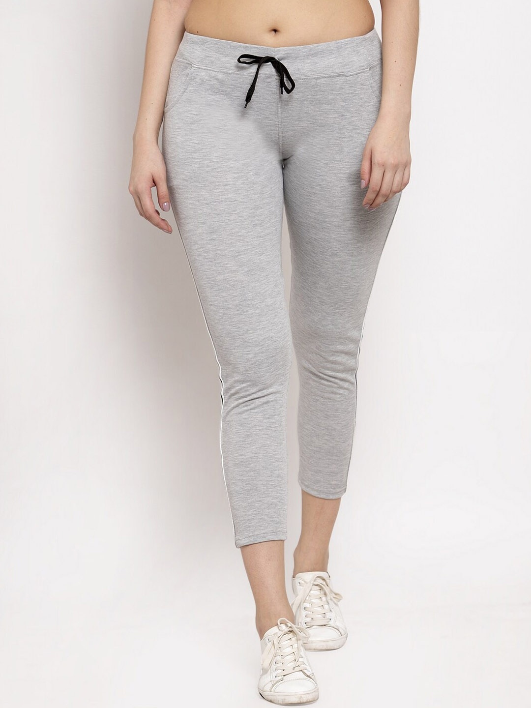 

Miaz Lifestyle Women Skinny-Fit Pure Cotton Track Pants, Grey