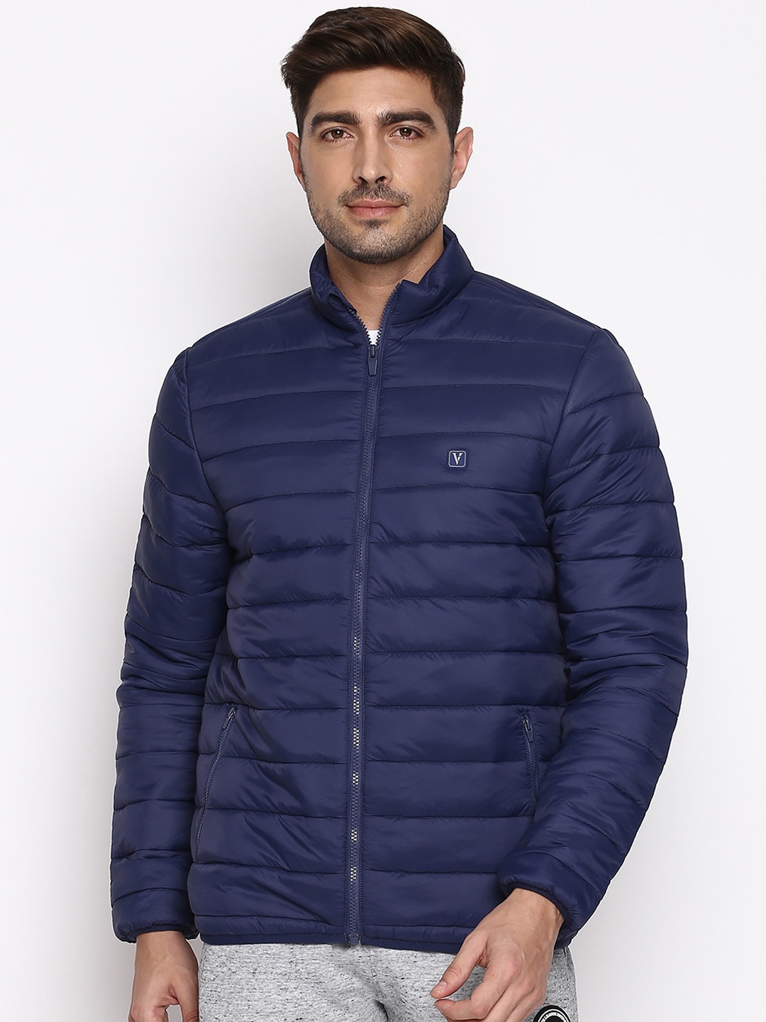 

Van Heusen Stand Collar Puffer Jacket, Navy blue