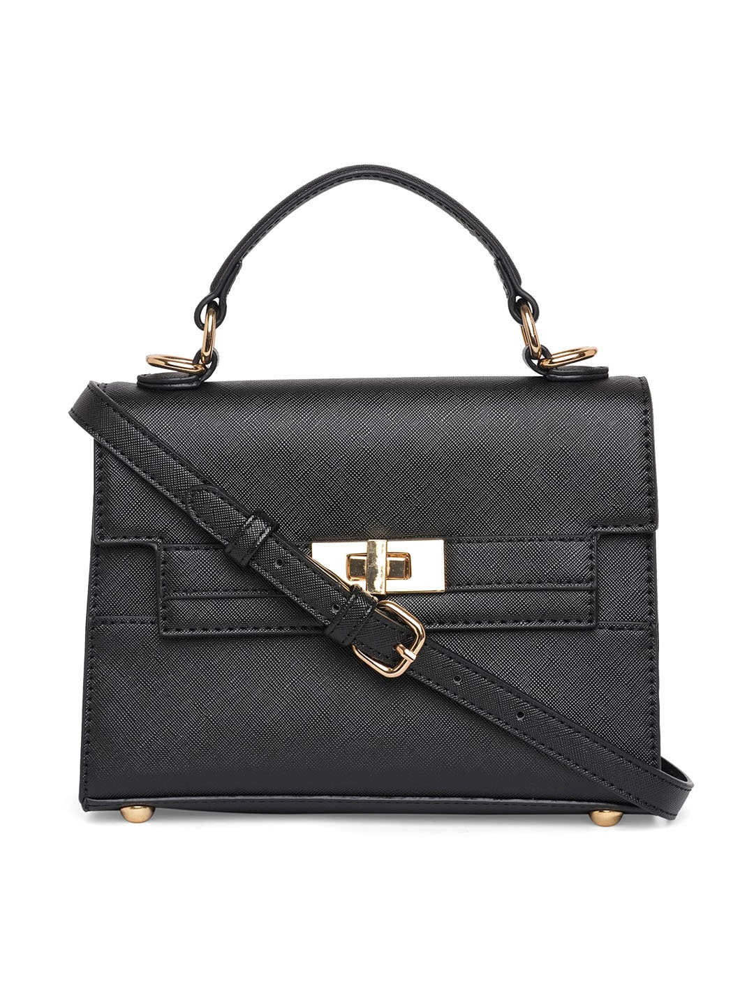 

Call It Spring Textured Structured Satchel, Black