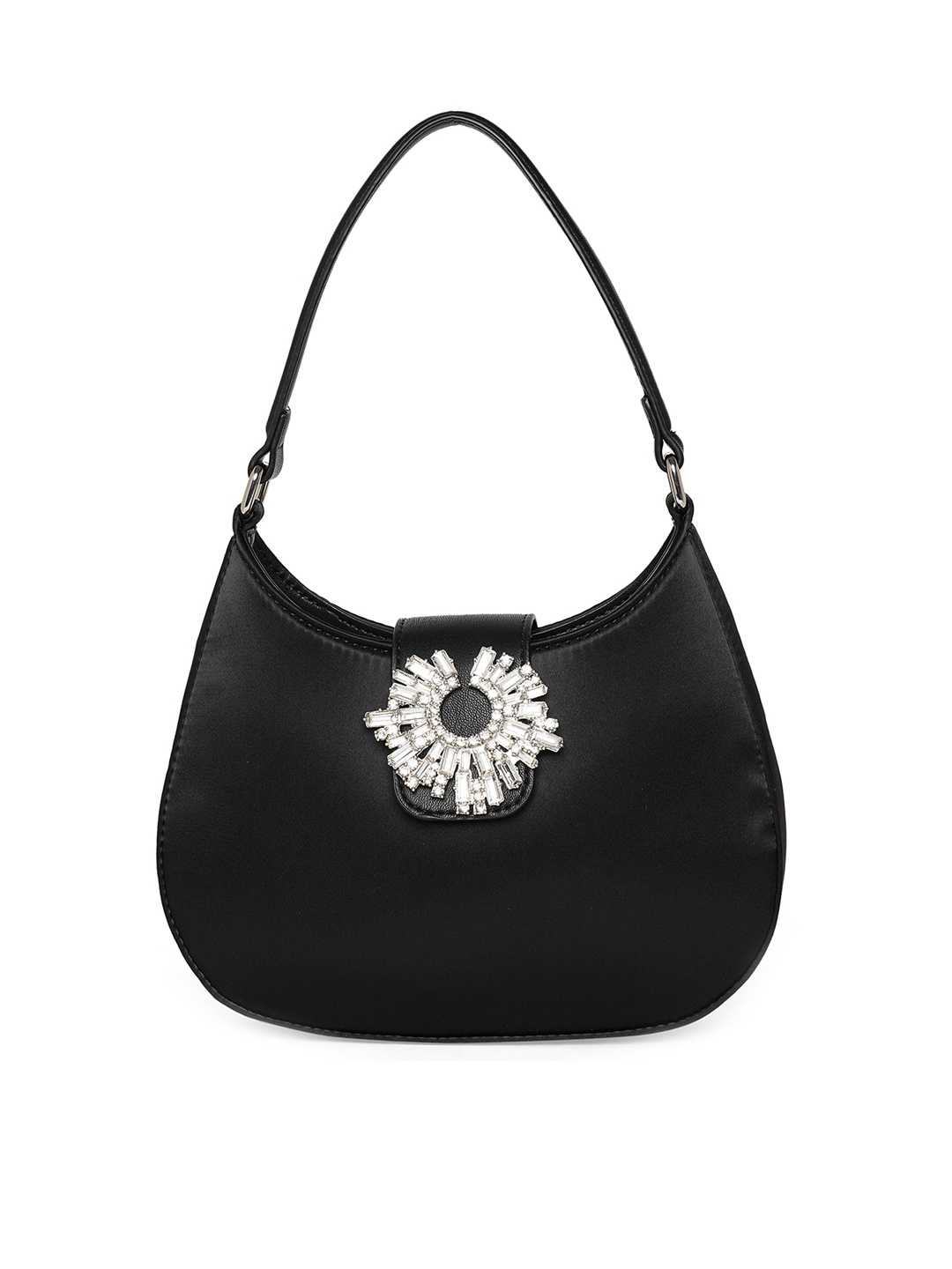 

Call It Spring Embellished Half Moon Hobo Bag, Black