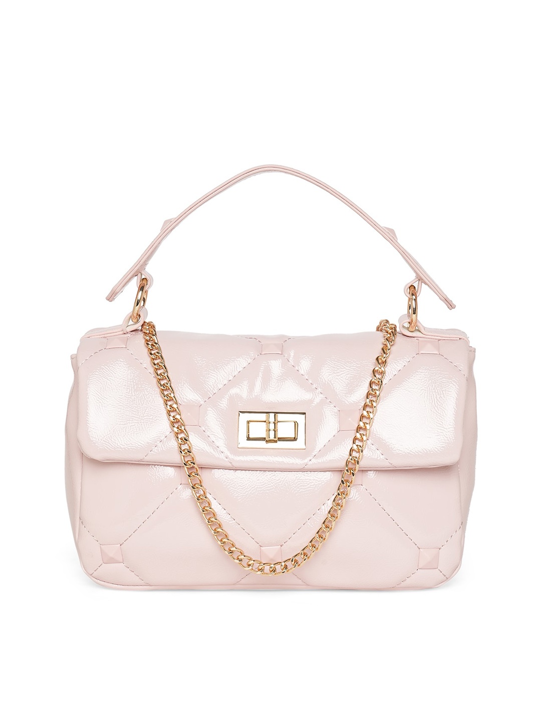 

Call It Spring Structured Satchel With Quilted, Pink