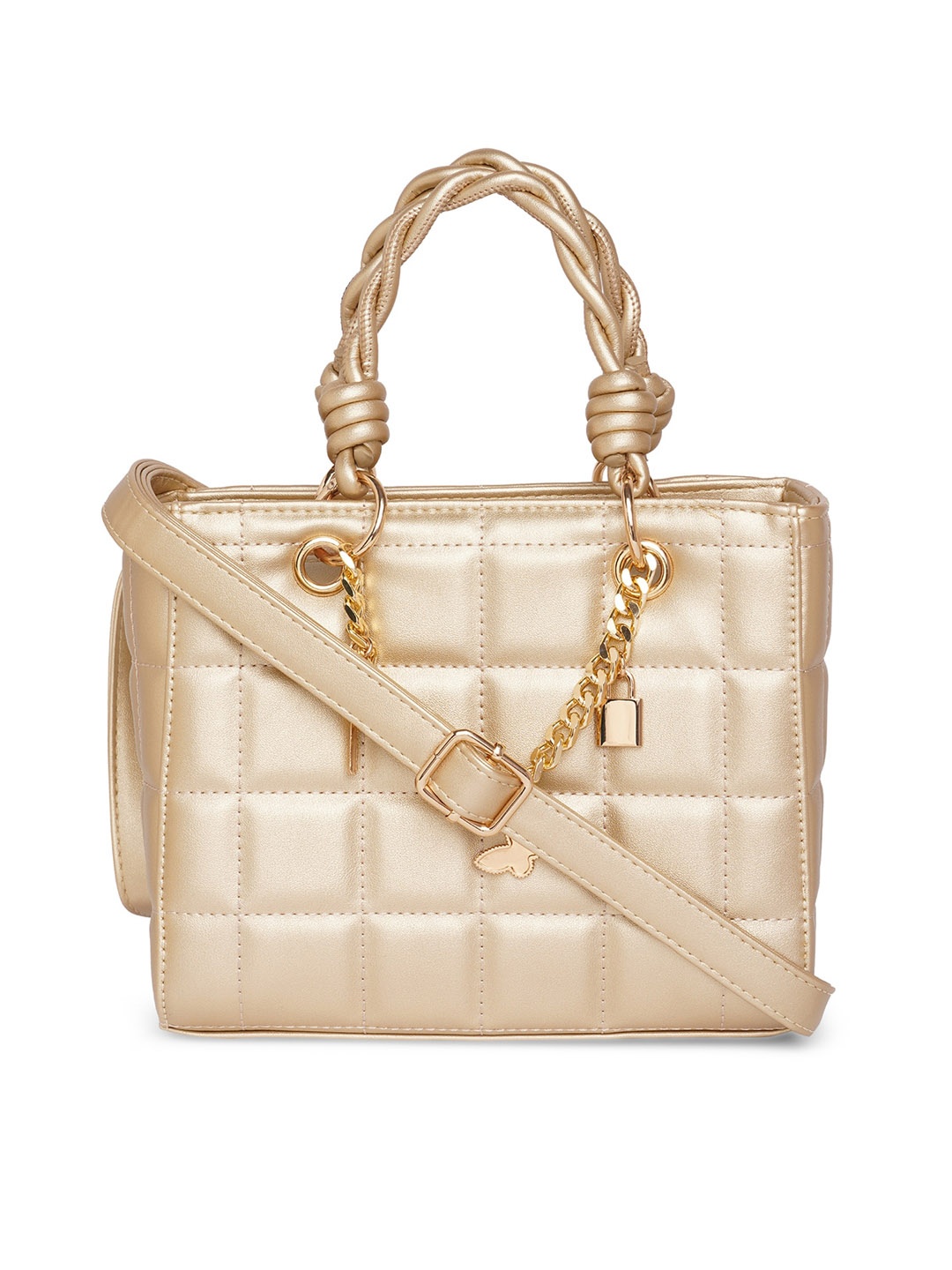 

Call It Spring Structured Handheld Bag With Quilted, Gold