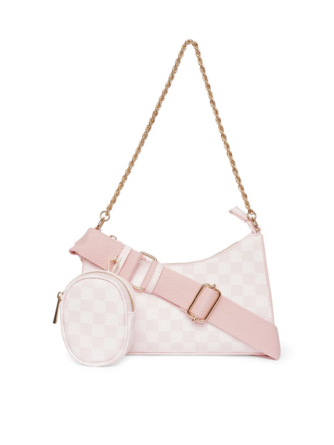 

Call It Spring Checked Structured Shoulder Bag, Pink