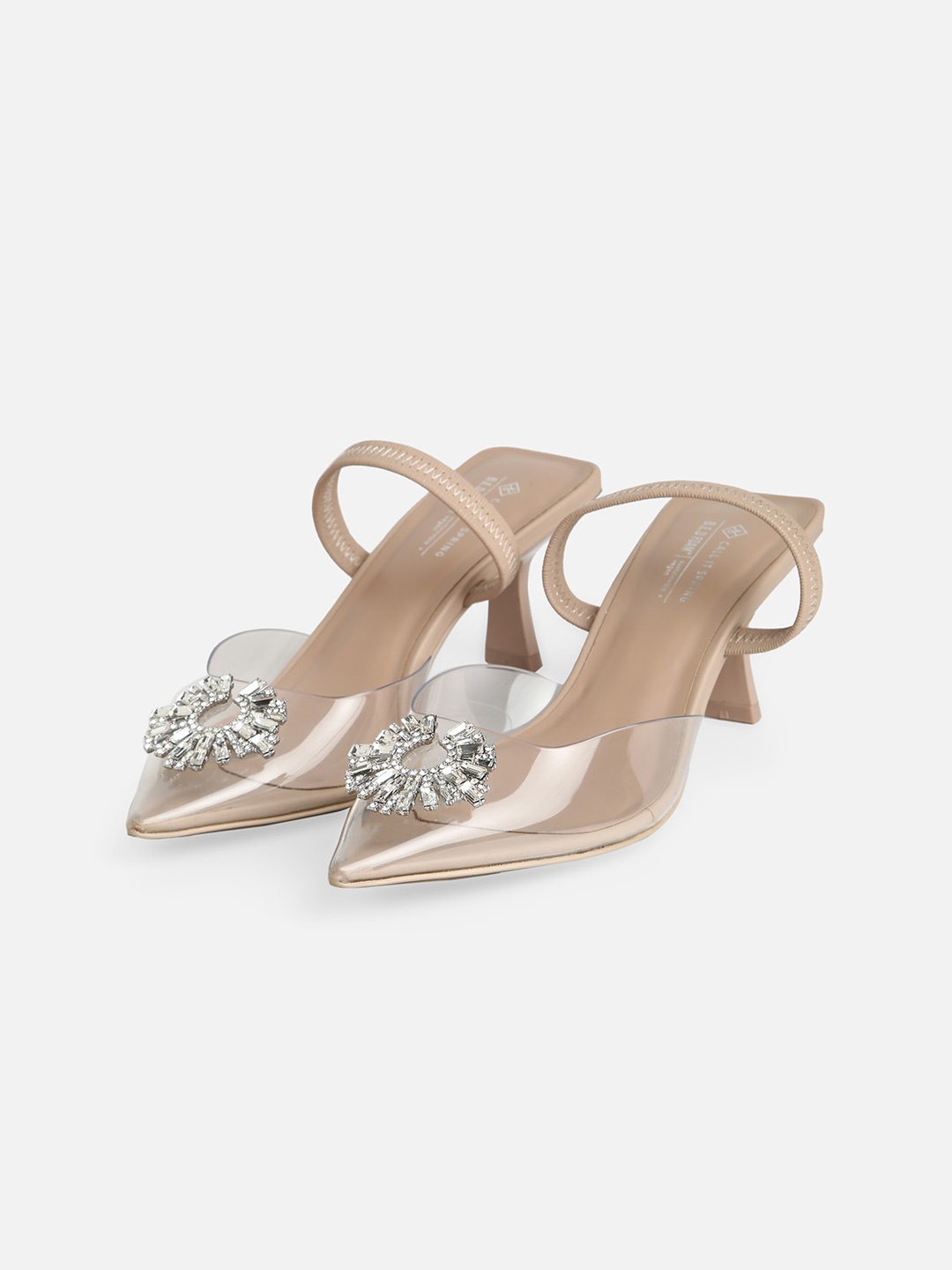 

Call It Spring Transparent Embellished Block Mules