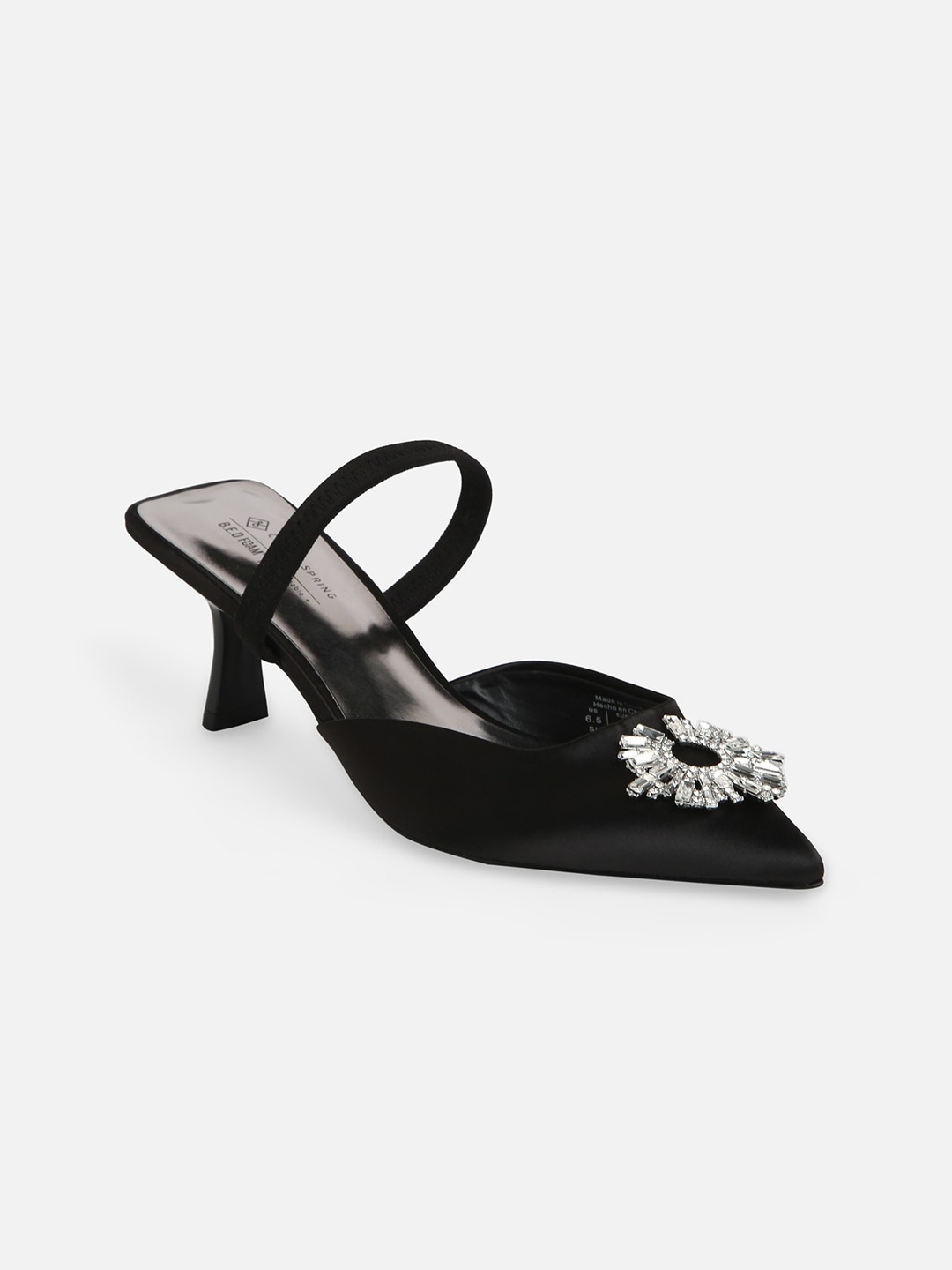 

Call It Spring Embellished PU Kitten Mary Janes, Black