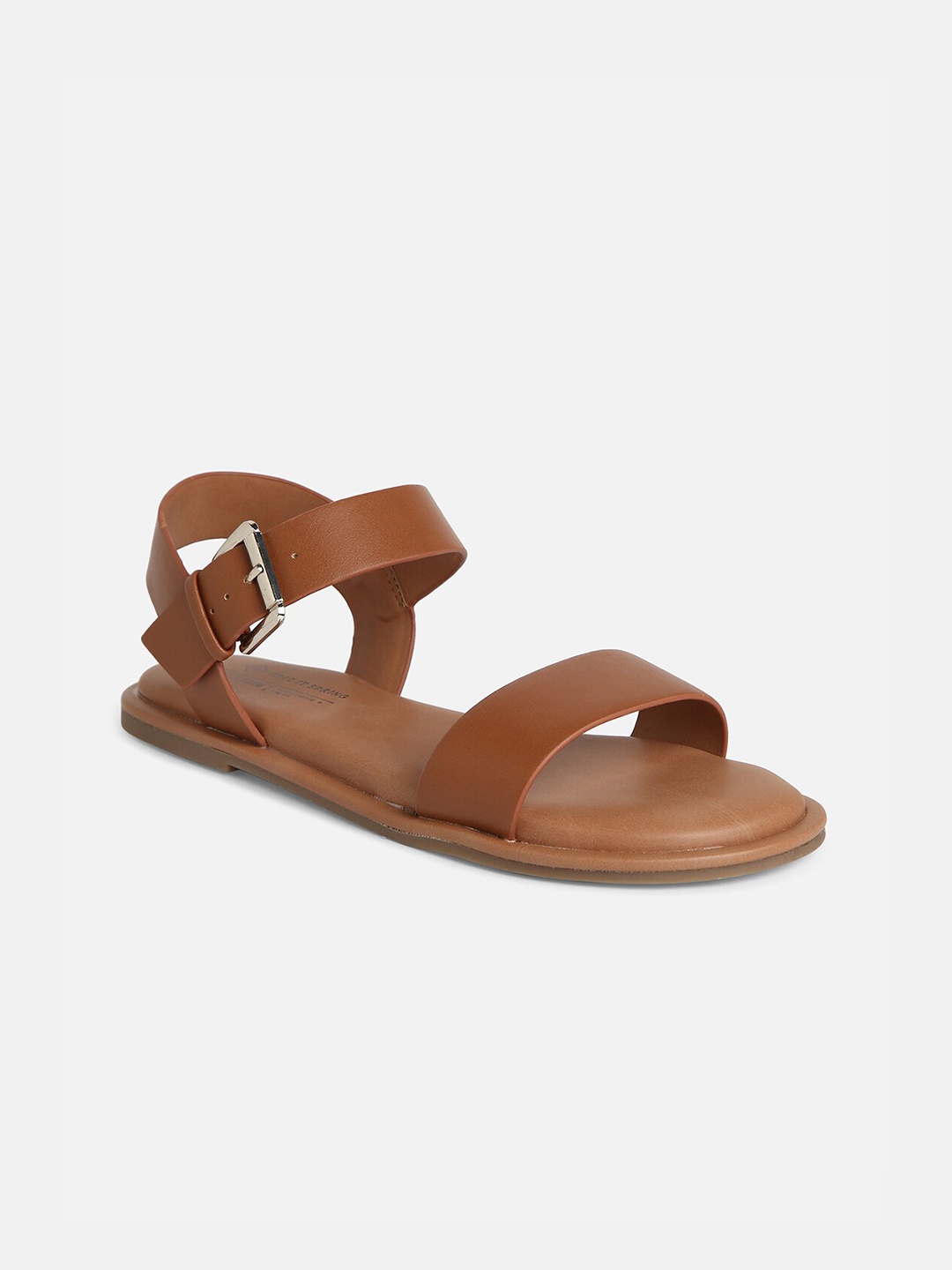 

Call It Spring Women Open Toe Flats With Buckles, Tan