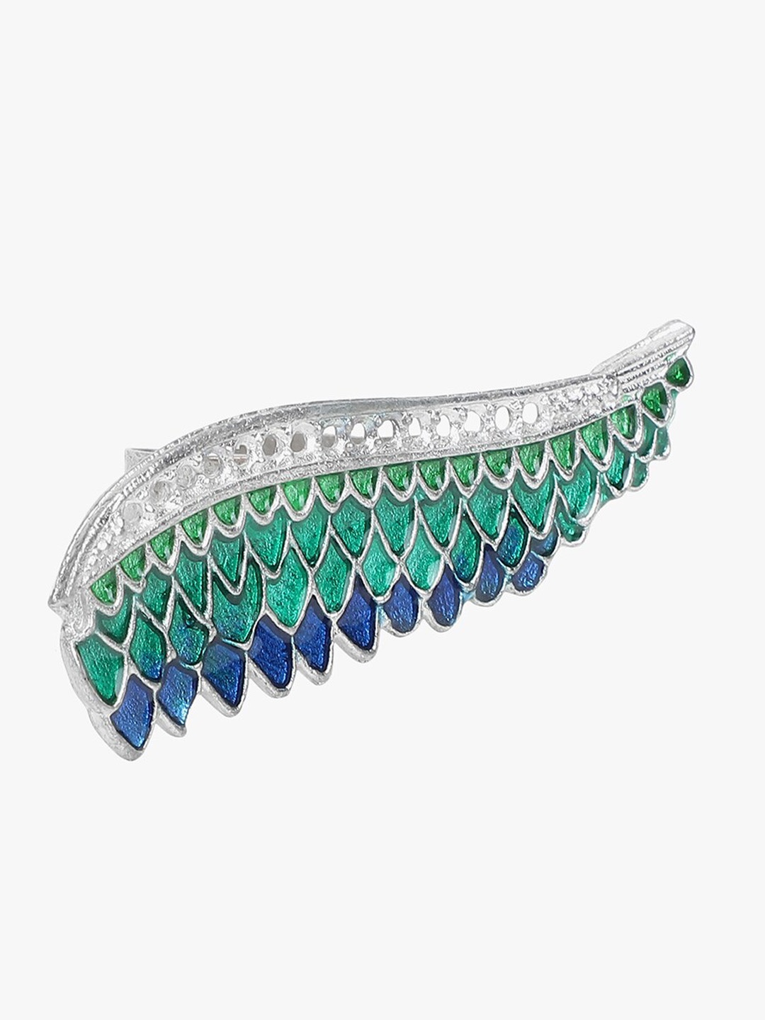 

KACY Woman Silver Plated Meenakari Leafy Ring