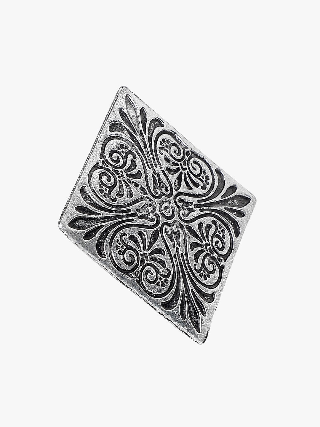 

KACY Woman Silver Plated Geometric Square Finger Ring