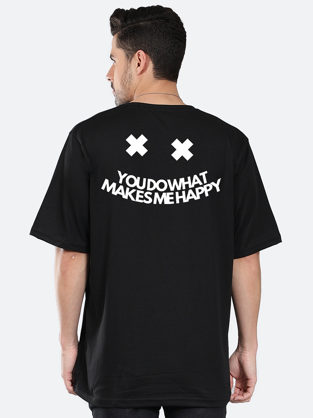 

Mad Over Print Typography Printed Oversized T-shirt, Black