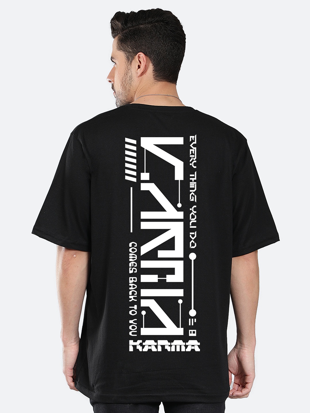 

Mad Over Print Typography Printed Oversized T-shirt, Black