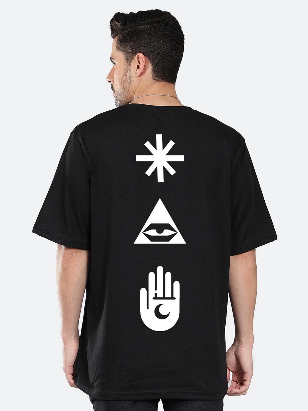

Mad Over Print Graphic Printed Oversized T-shirt, Black